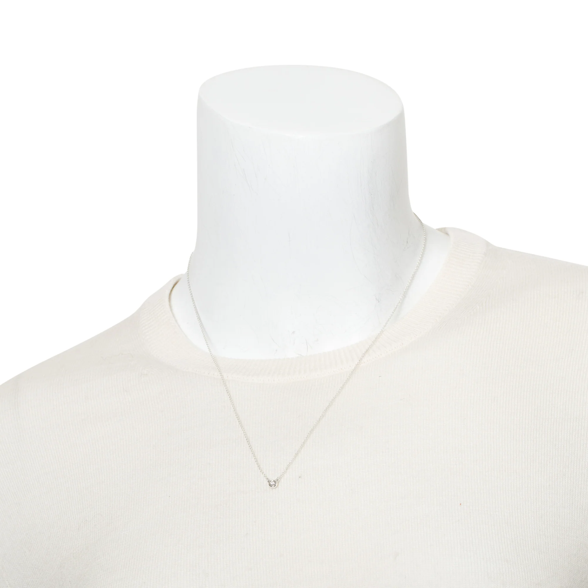 Tiffany & Co. Elsa Peretti Sterling Silver 0.05 ct. Diamonds by the Yard Pendant Necklace w/ Box - Image 2