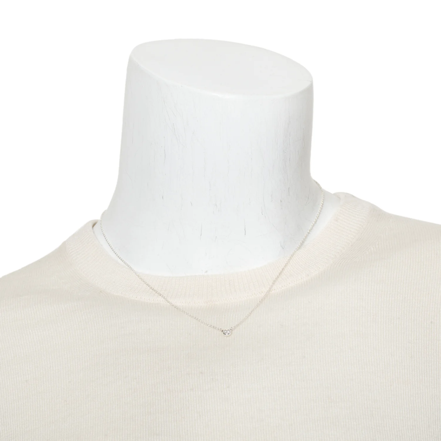 Tiffany & Co. Elsa Peretti Sterling Silver 0.07 ct. Diamonds by the Yard Pendant Necklace - Image 2