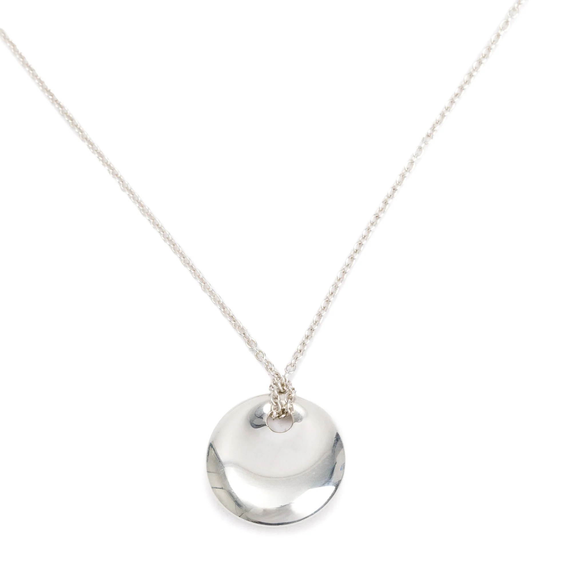 Tiffany & Co. Elsa Peretti Sterling Silver 14 MM Round Pendant Necklace - Image 3