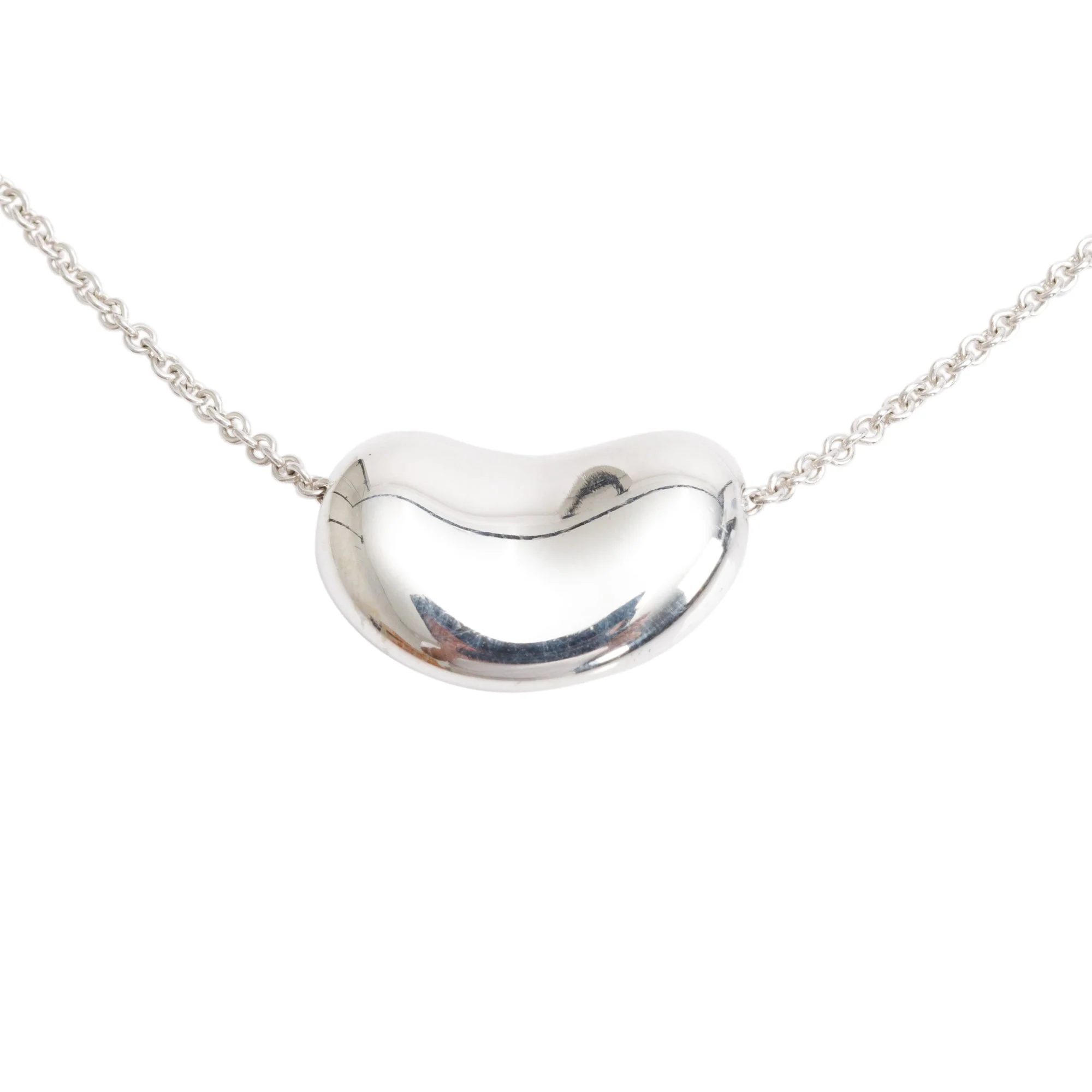 Tiffany & Co. Elsa Peretti Sterling Silver 20 MM Bean Pendant Necklace - Image 3