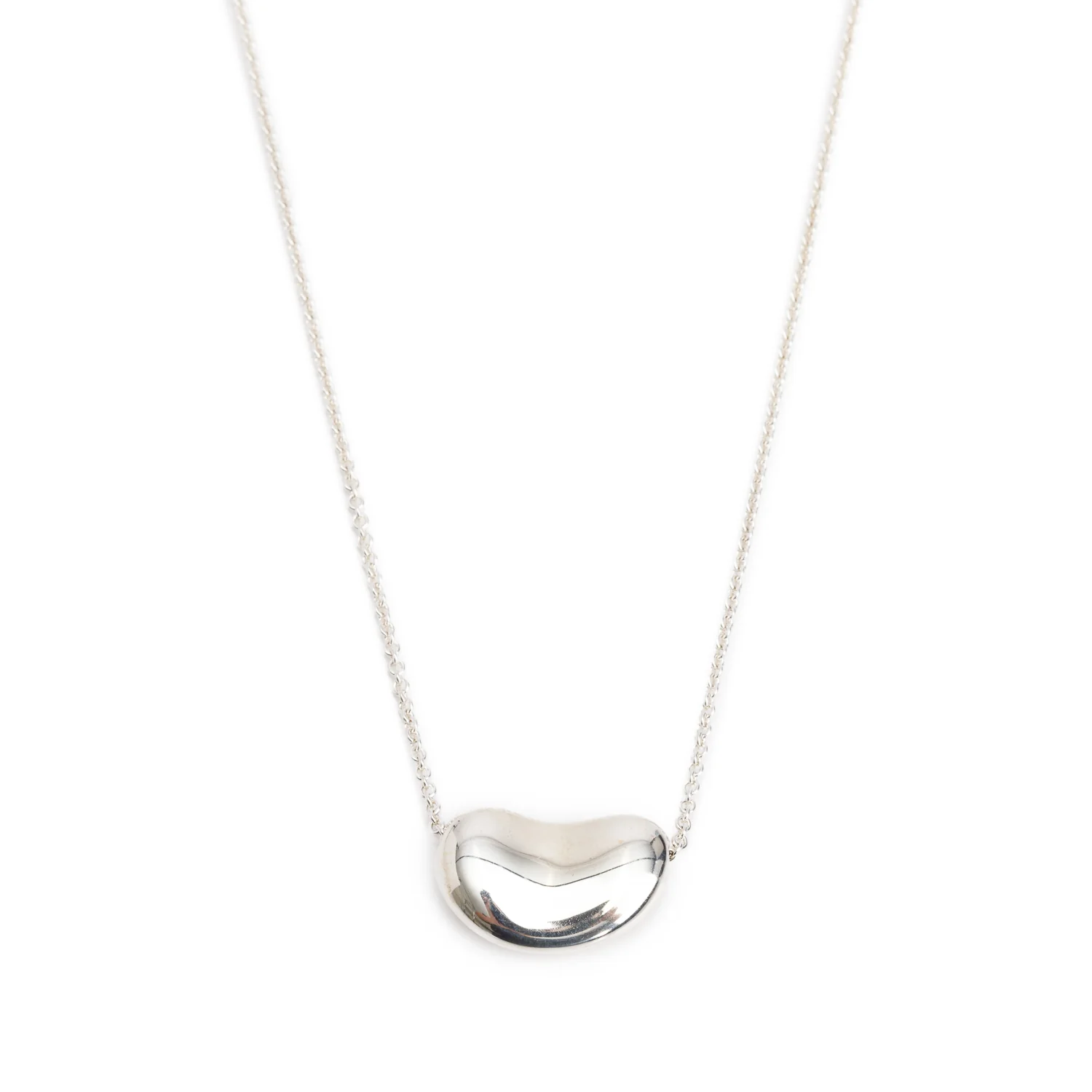 Tiffany & Co. Elsa Peretti Sterling Silver 20 MM Bean Pendant Necklace