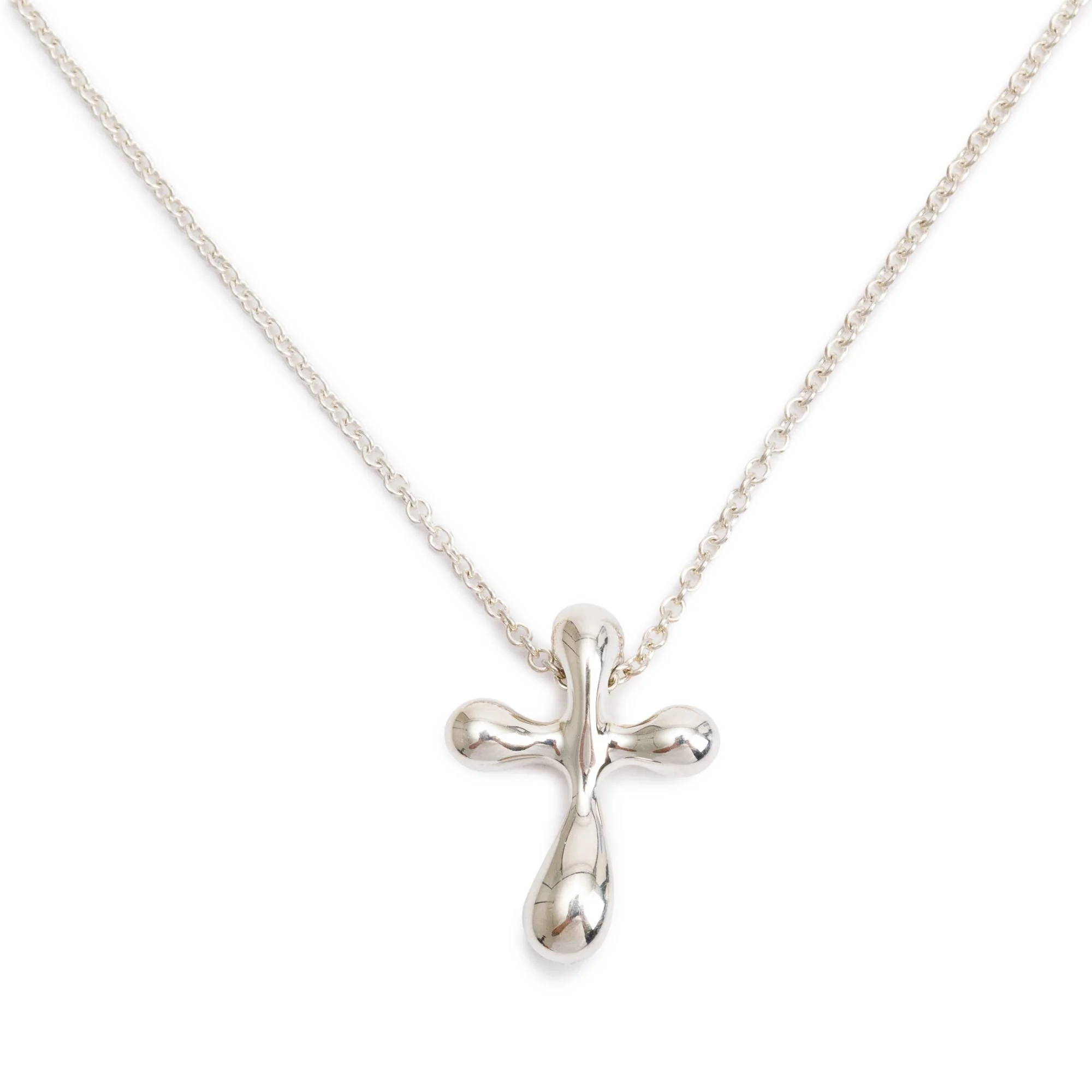 Tiffany & Co. Elsa Peretti Sterling Silver Cross Pendant Necklace - Image 2