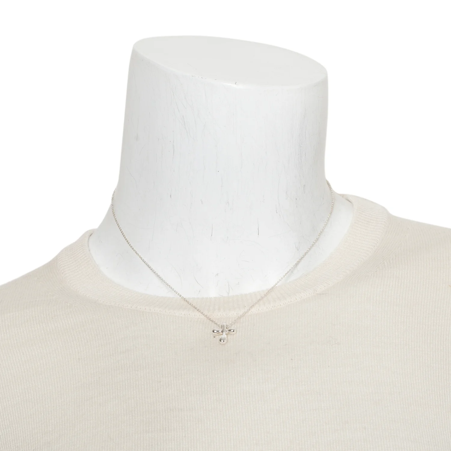 Tiffany & Co. Elsa Peretti Sterling Silver Cross Pendant Necklace - Image 2