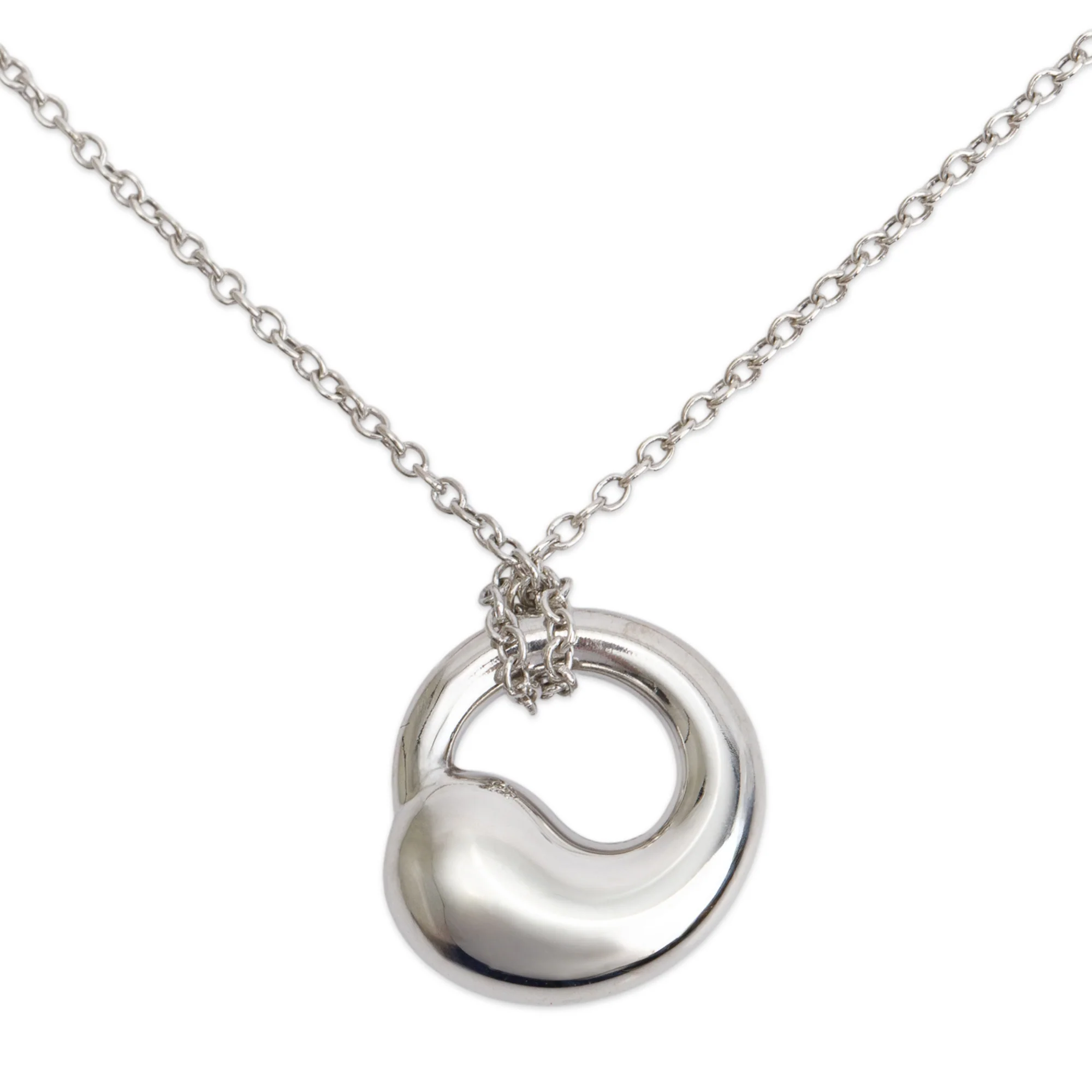 Tiffany & Co. Elsa Peretti Sterling Silver Eternal Circle Pendant Necklace - Image 3