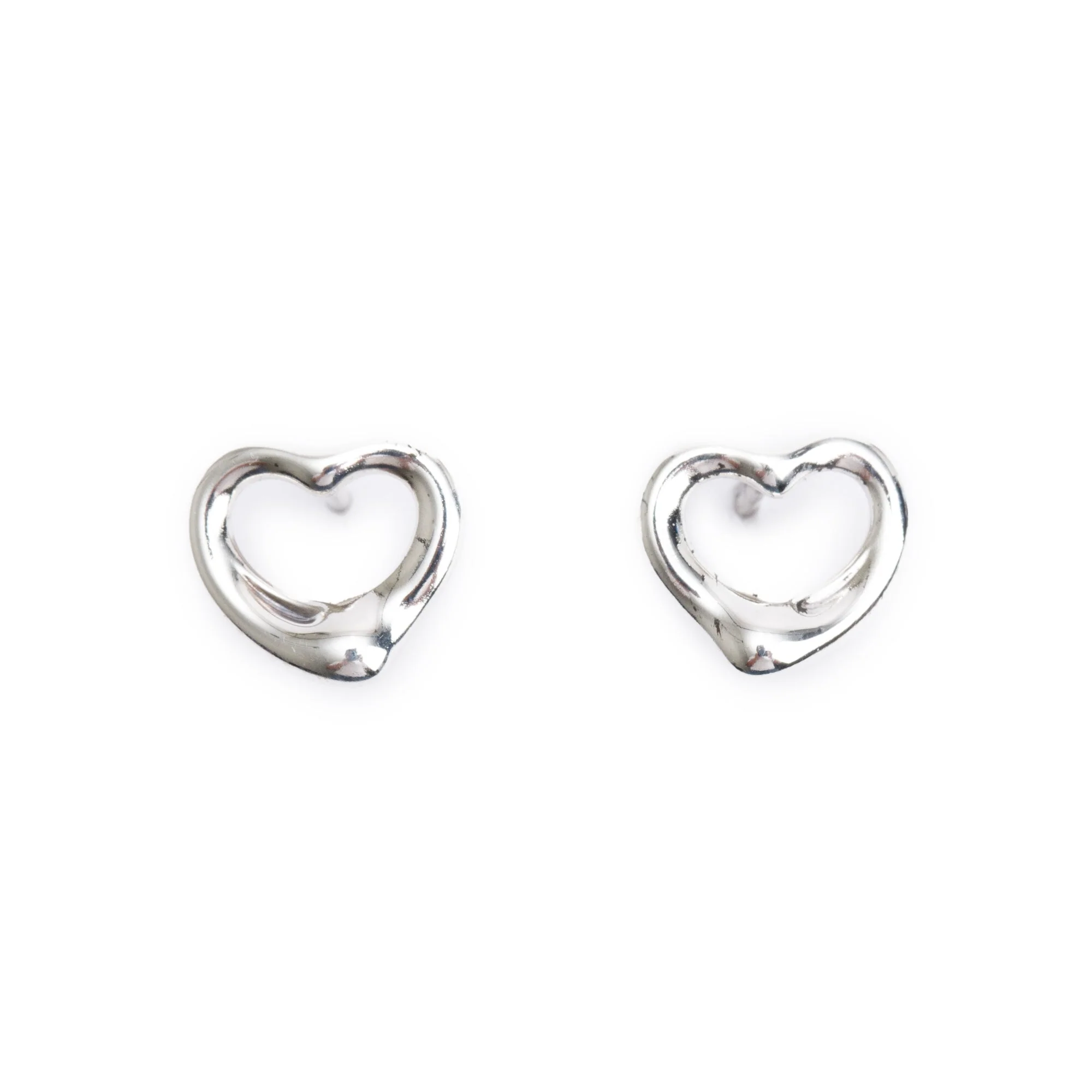 Tiffany & Co. Elsa Peretti Sterling Silver Open Heart Earrings, 11 MM