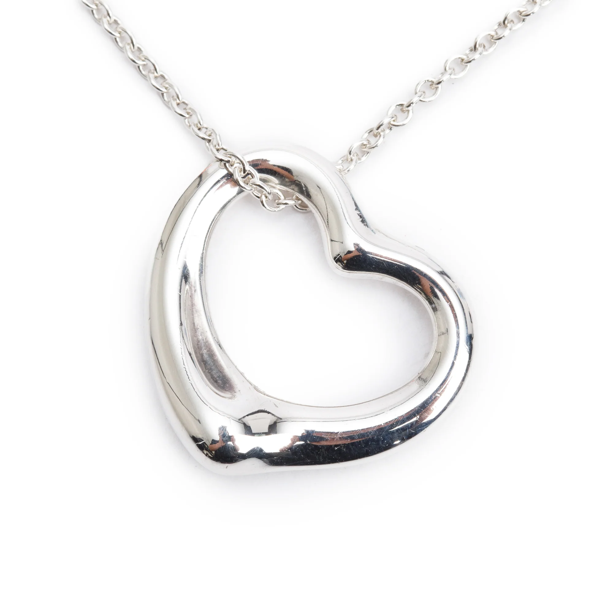 Tiffany & Co. Elsa Peretti Sterling Silver Open Heart Pendant Necklace, 22 MM - Image 3