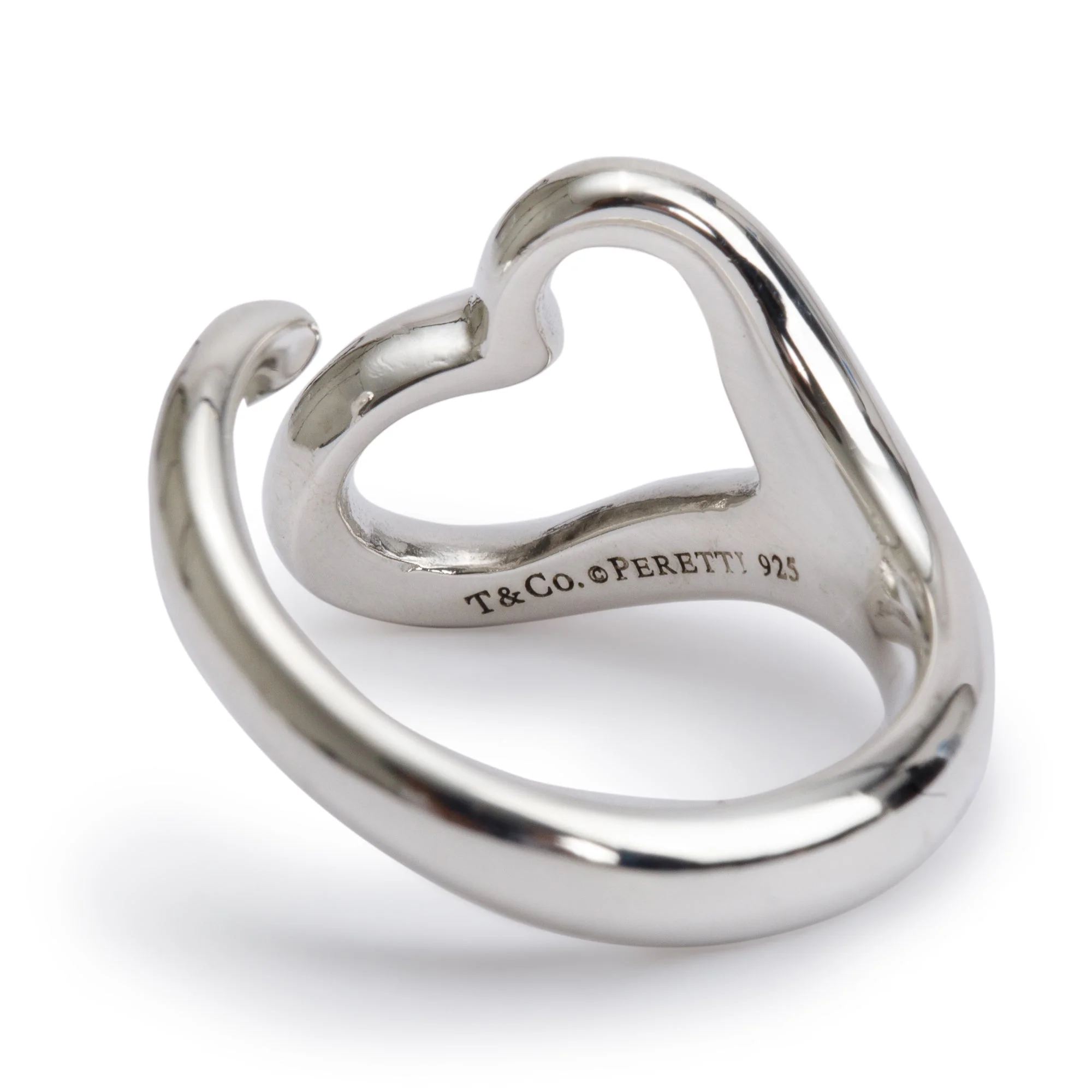 Tiffany & Co. Elsa Peretti Sterling Silver Open Heart Ring, Size 6 - Image 2