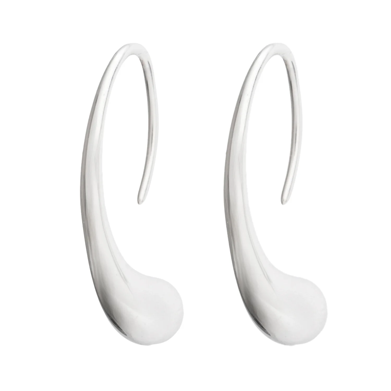Tiffany & Co. Elsa Peretti Sterling Silver Teardrop Hoop Earrings - Image 2