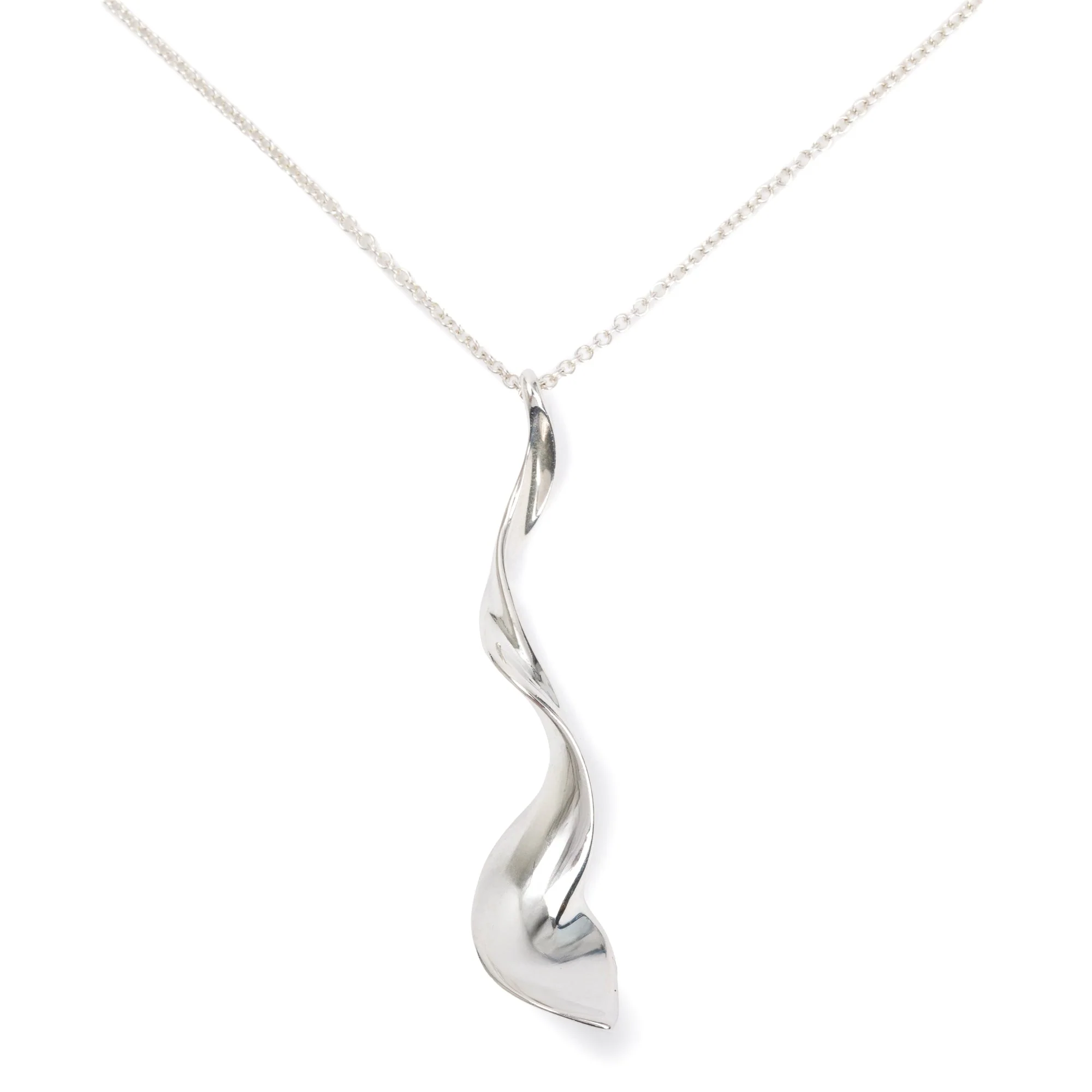 Tiffany & Co. Frank Gehry Sterling Silver Small Orchid Twist Pendant Necklace - Image 6