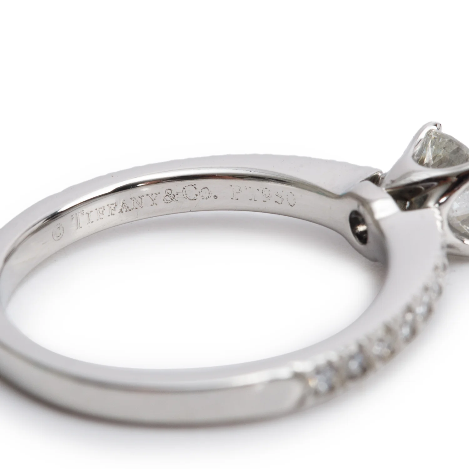 Tiffany & Co. Novo Platinum 0.48 ct. Square Cushion Brilliant Cut Diamond Engagement Ring, Size 4.5 w/ Box & Certification Paperwork - Image 4