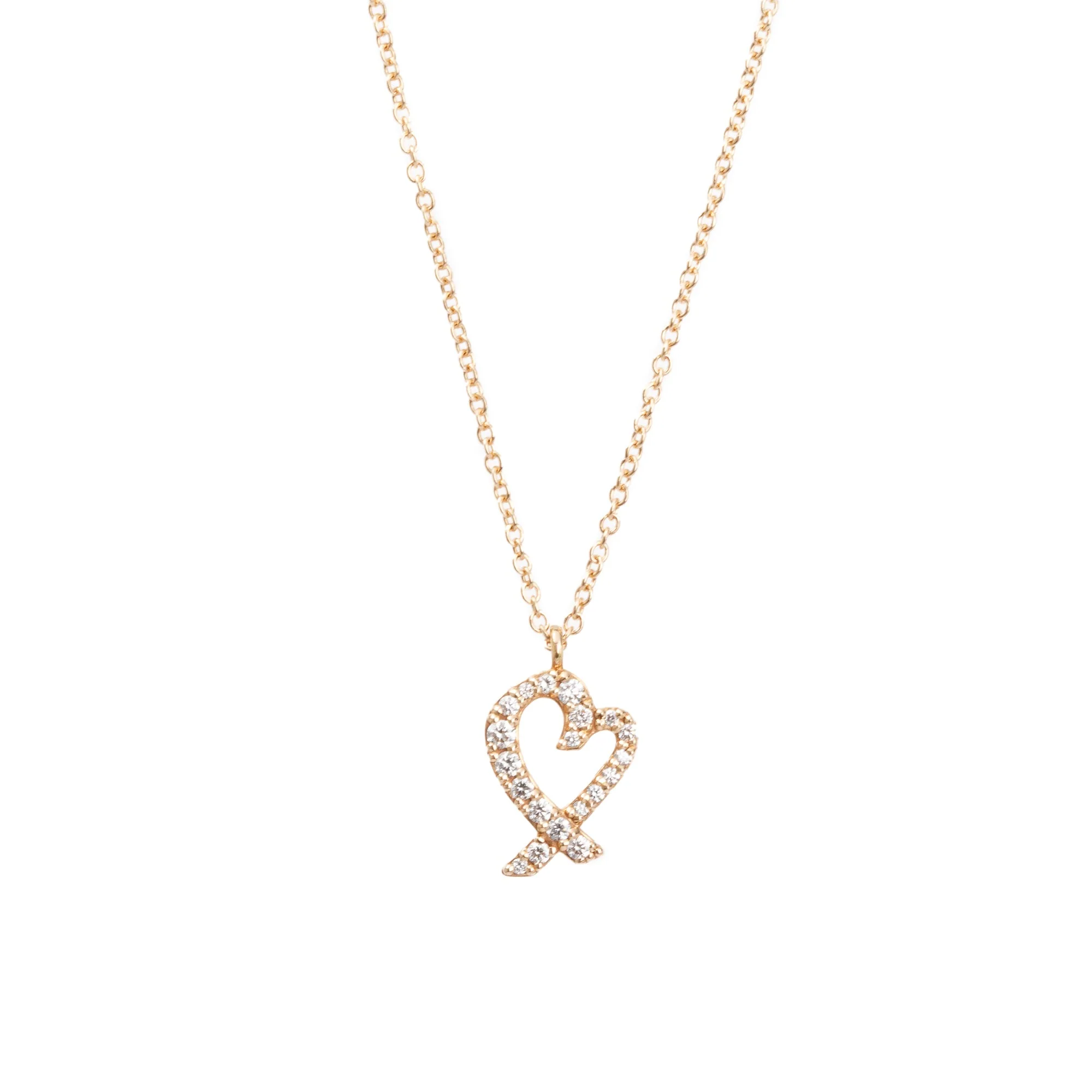 Tiffany & Co. Paloma Picasso 18k Rose Gold Diamond Mini Loving Heart Pendant Necklace w/ Box - Image 7