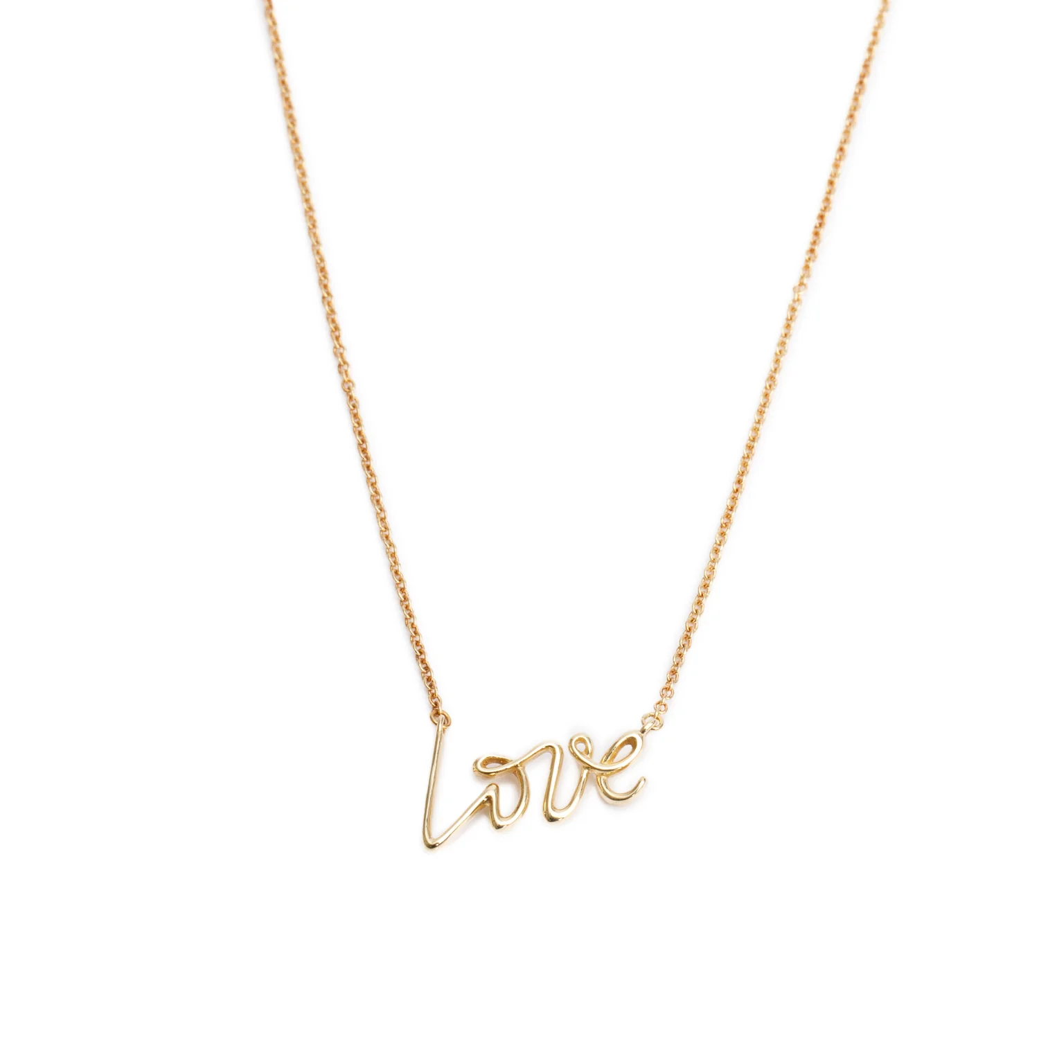 Tiffany & Co. Paloma Picasso 18k Rose Gold Graffiti Love Pendant Necklace, Size Small w/ Box