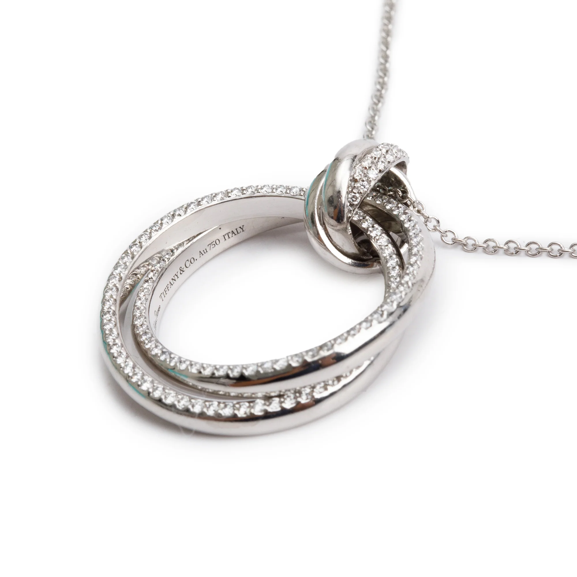 Tiffany & Co. Paloma Picasso 18k White Gold Diamond Melody Circle Pendant Necklace w/ Box - Image 6