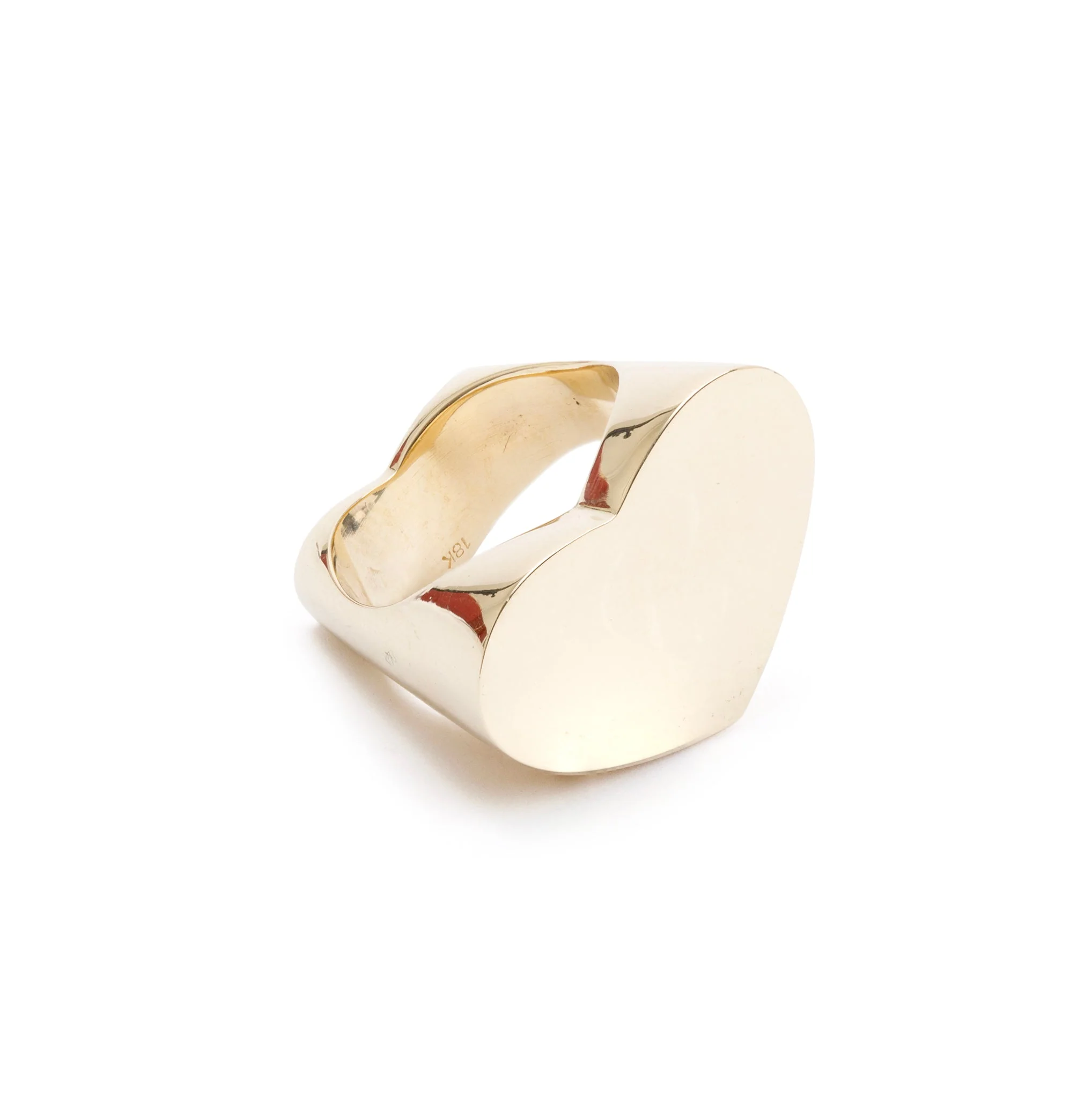 Tiffany & Co. Paloma Picasso 18k Yellow Gold Double Modern Heart Ring, Size 6 - Image 3