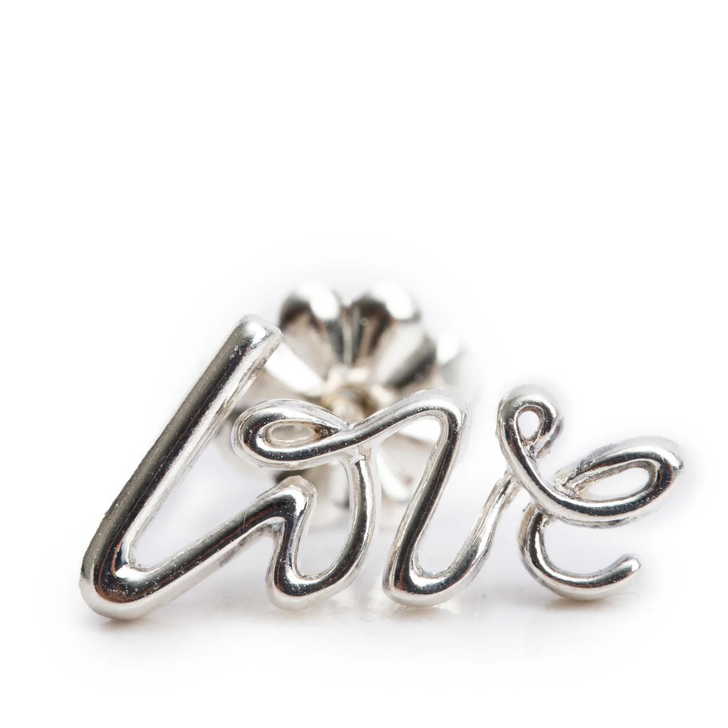Tiffany & Co. Paloma Picasso Sterling Silver Graffiti Love Single Stud Earring