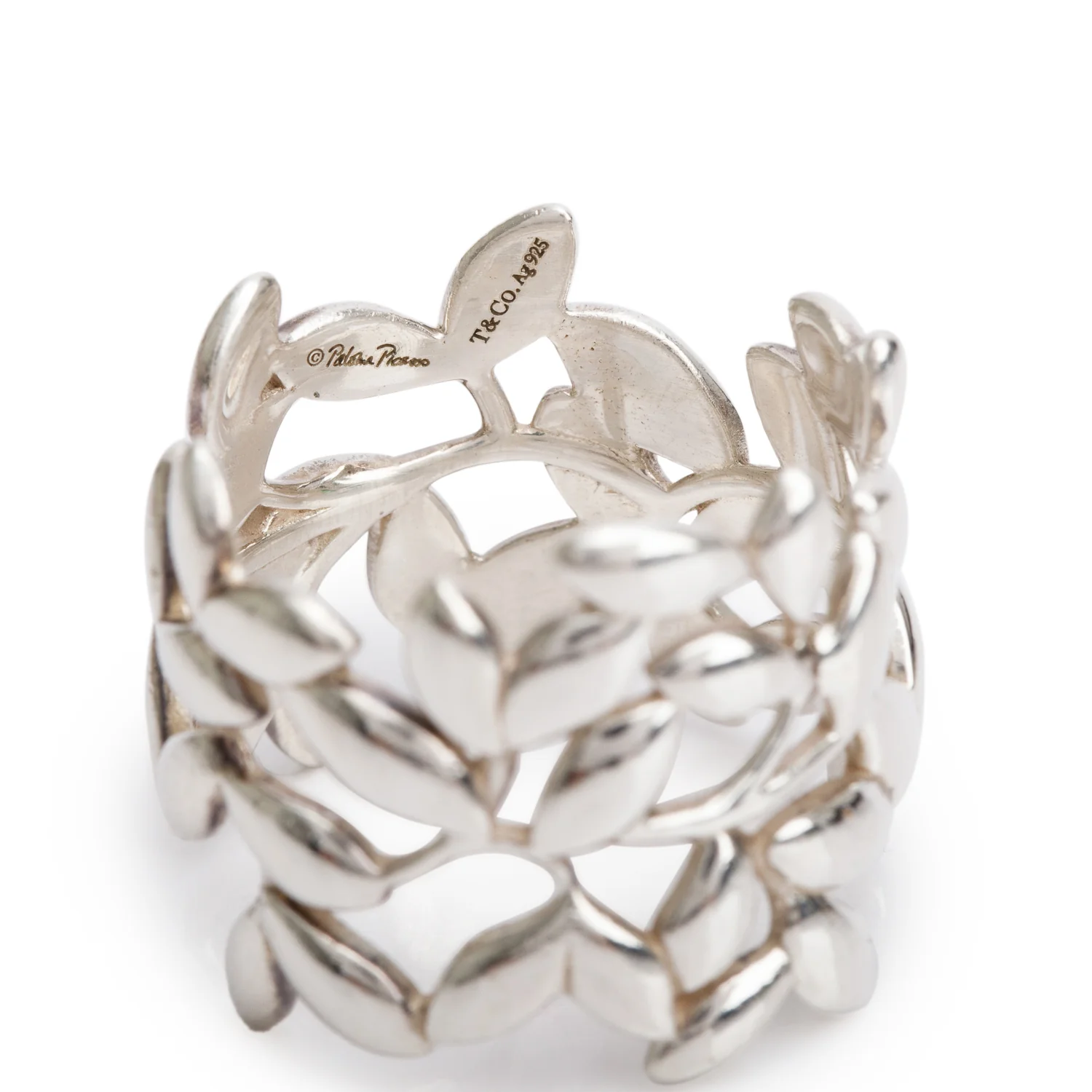 Tiffany & Co. Paloma Picasso Sterling Silver Olive Leaf Band Ring, Size 5.5 - Image 2
