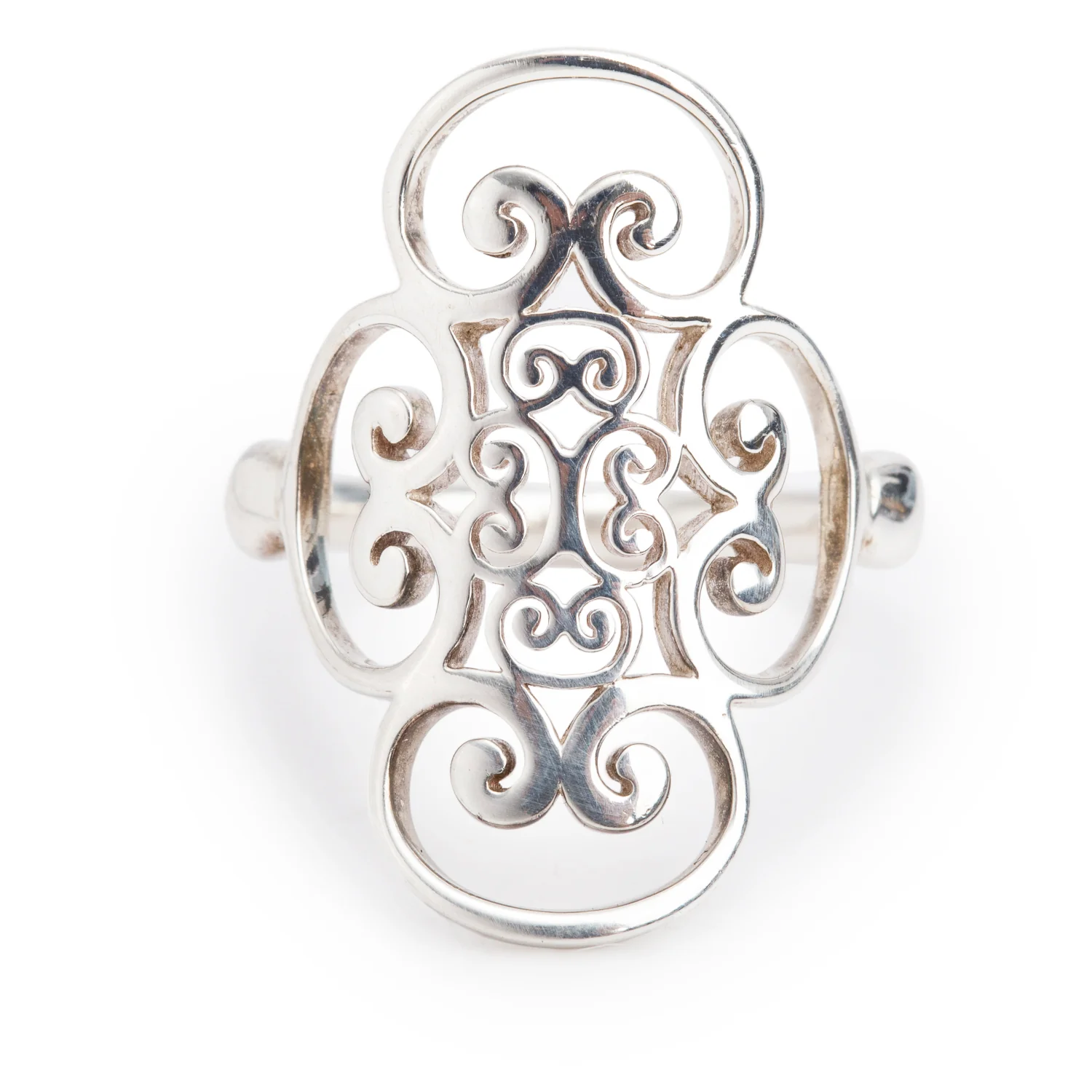Tiffany & Co. Paloma Picasso Sterling Silver Venezia Goldoni Quadruplo Ring, Size 4.5