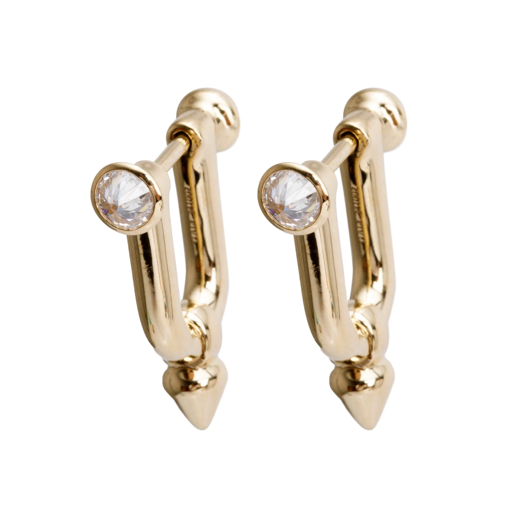 Tiffany & Co. Pharrell Williams 18k Yellow Gold Diamond Titan Medium Earrings w/ Box