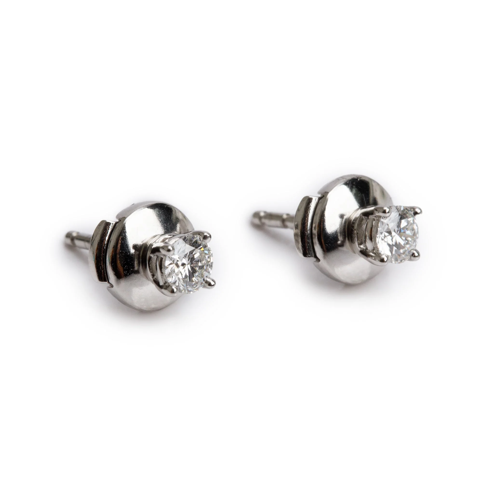 Tiffany & Co. Platinum 0.36 tcw. Diamond Stud Earrings w/ Box - Image 3