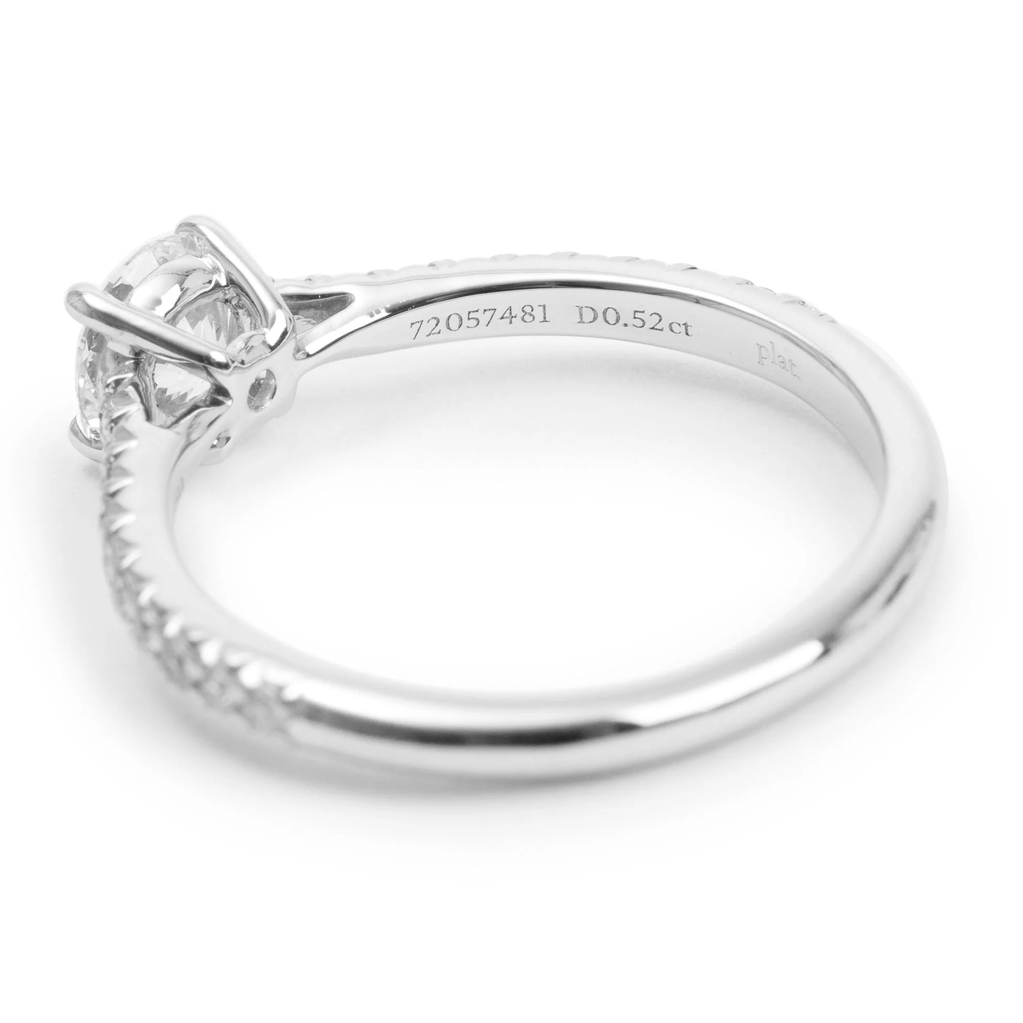 Tiffany & Co. Platinum 0.52 ct. Round Brilliant Cut Diamond Novo Engagement Ring, Size 5.5 w/ Box & Paperwork - Image 5