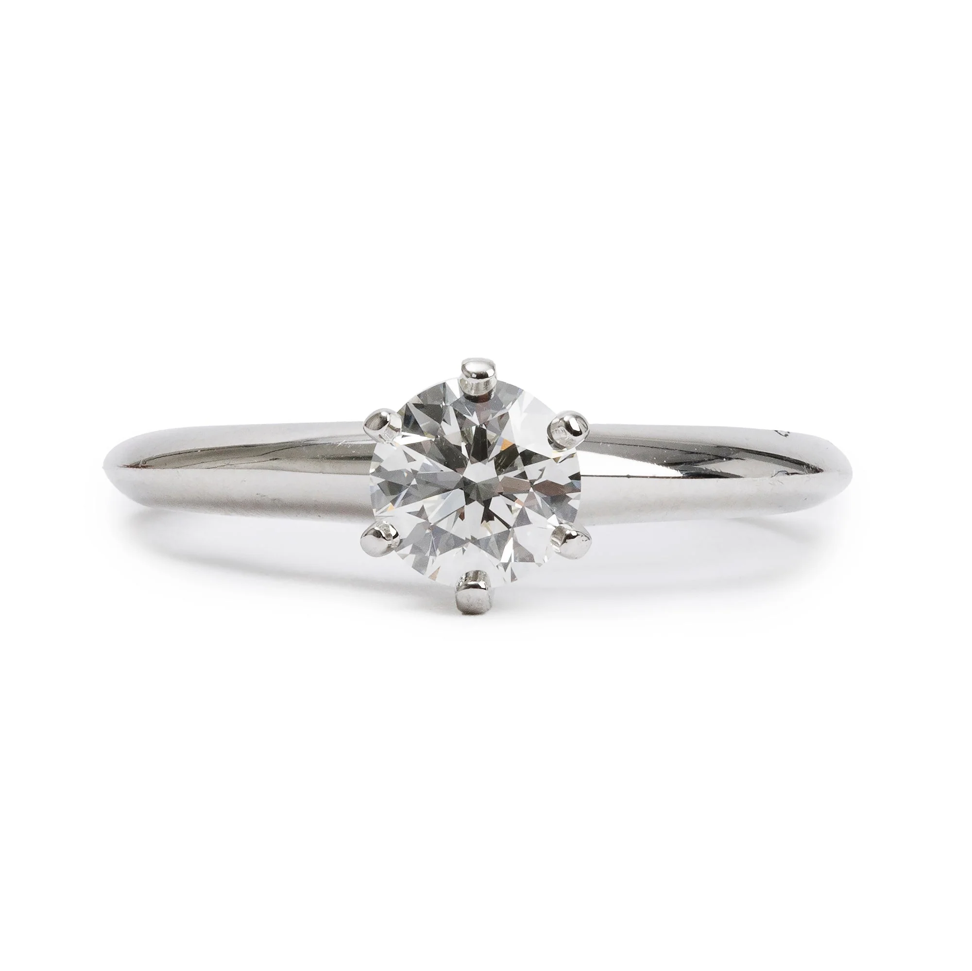 Tiffany & Co. Platinum 0.72 ct. Diamond Solitaire Engagement Ring, Size 7 w/ Box