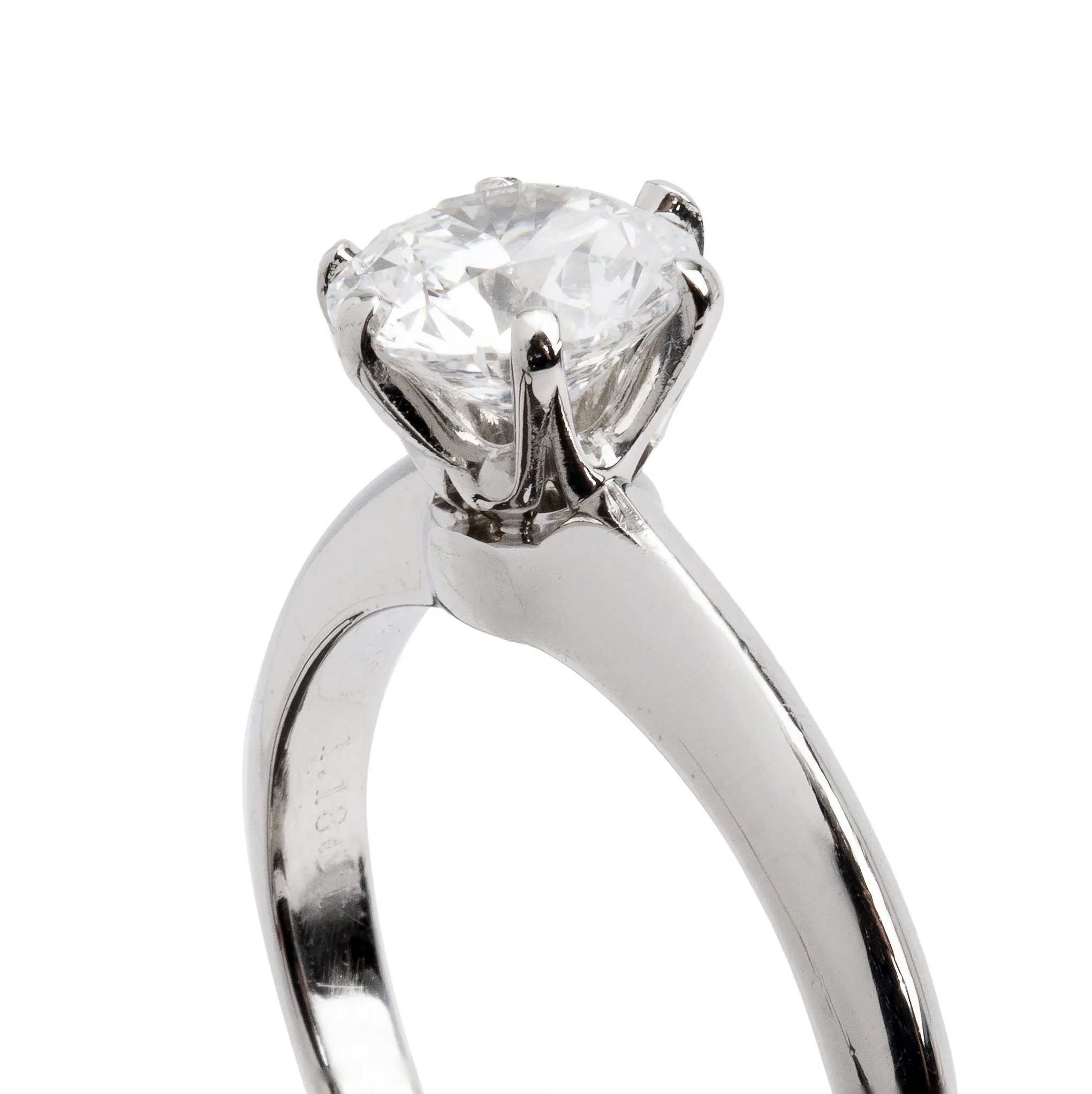 Tiffany & Co. Platinum 1.18 ct. Diamond Solitaire Engagement Ring, Size 6 w/ Box & Papers - Image 5