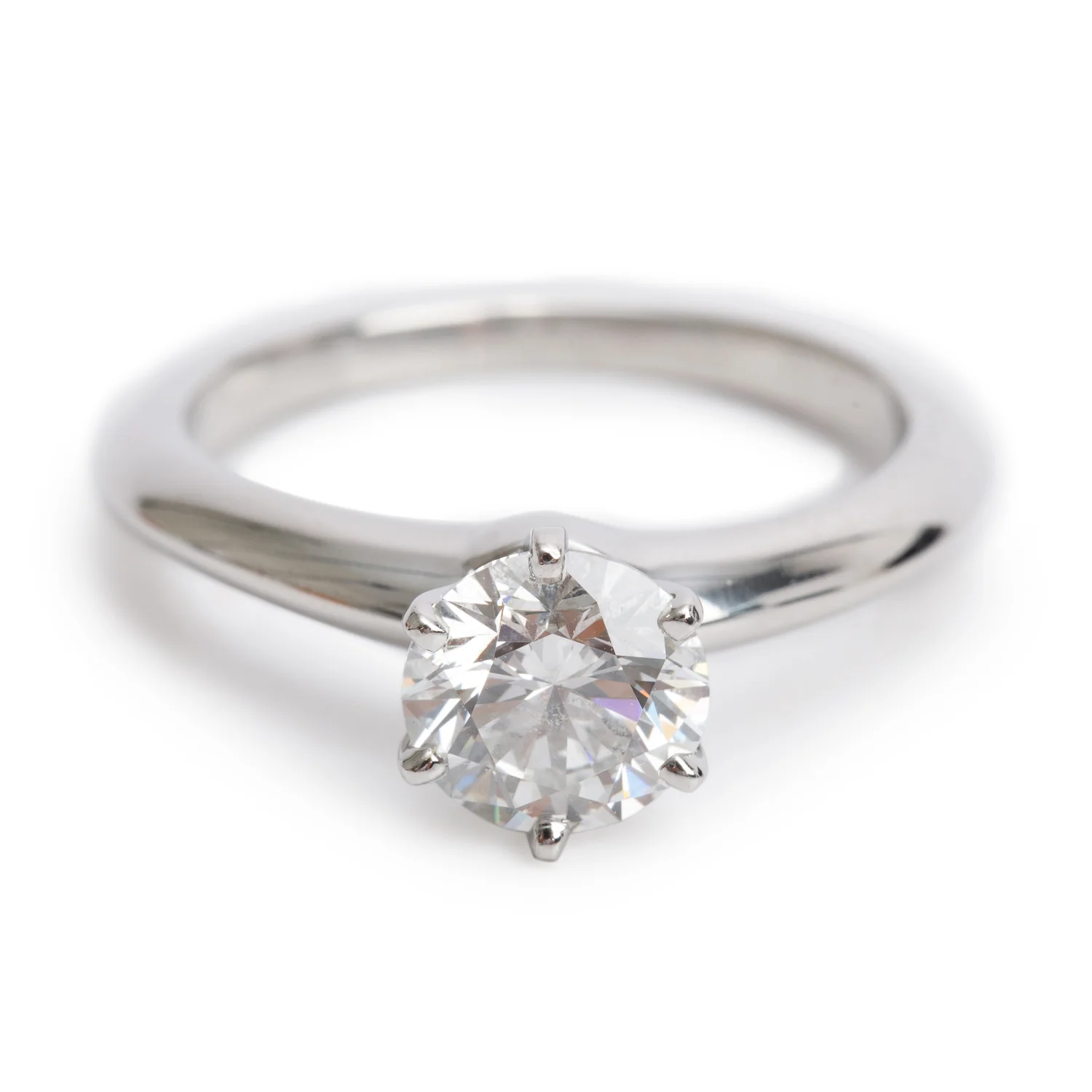 Tiffany & Co. Platinum 1.33 ct. Diamond Solitaire Engagement Ring, Size 6.75 w/ Box - Image 3