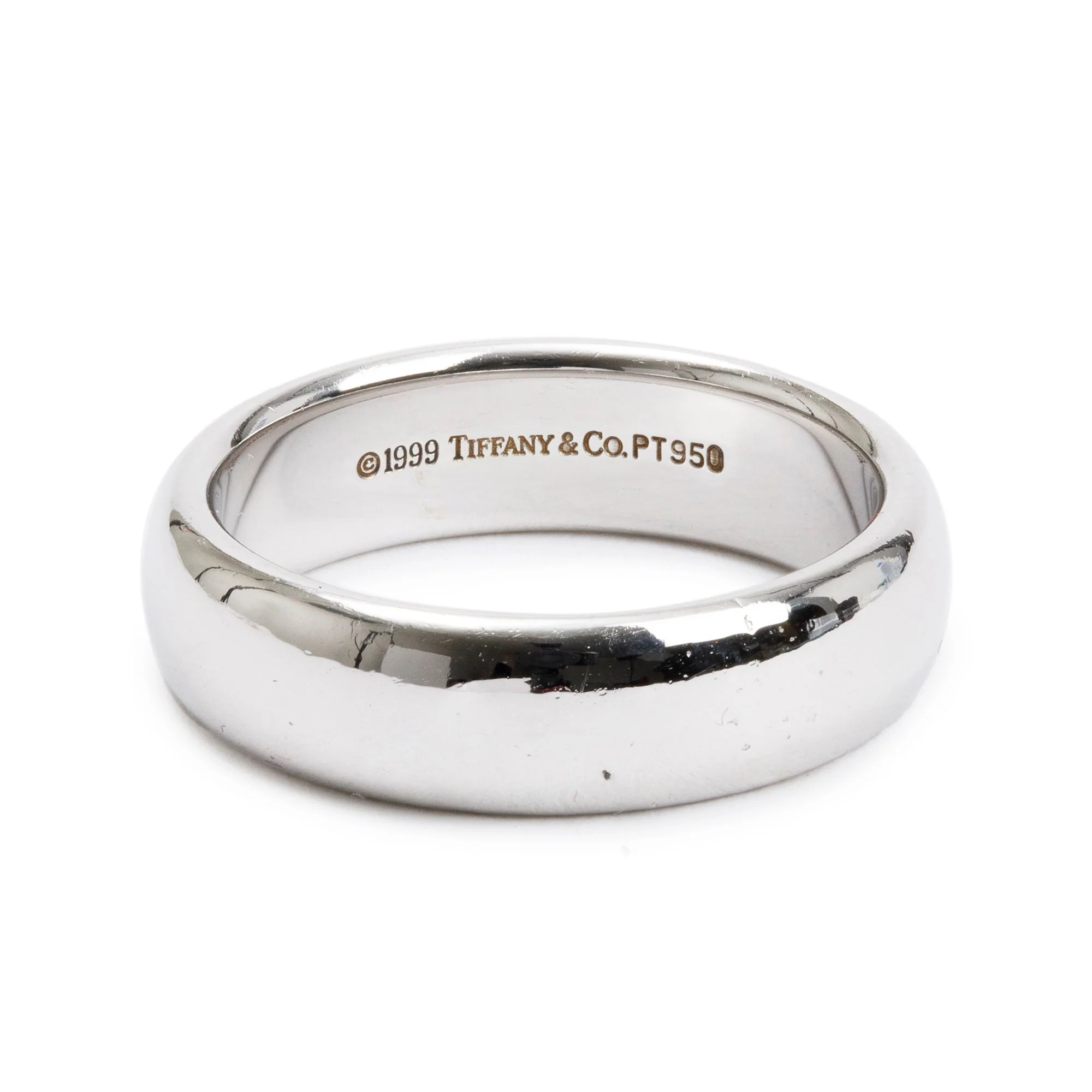 Tiffany & Co. Platinum 6 MM Wedding Band Ring, Size 8.5