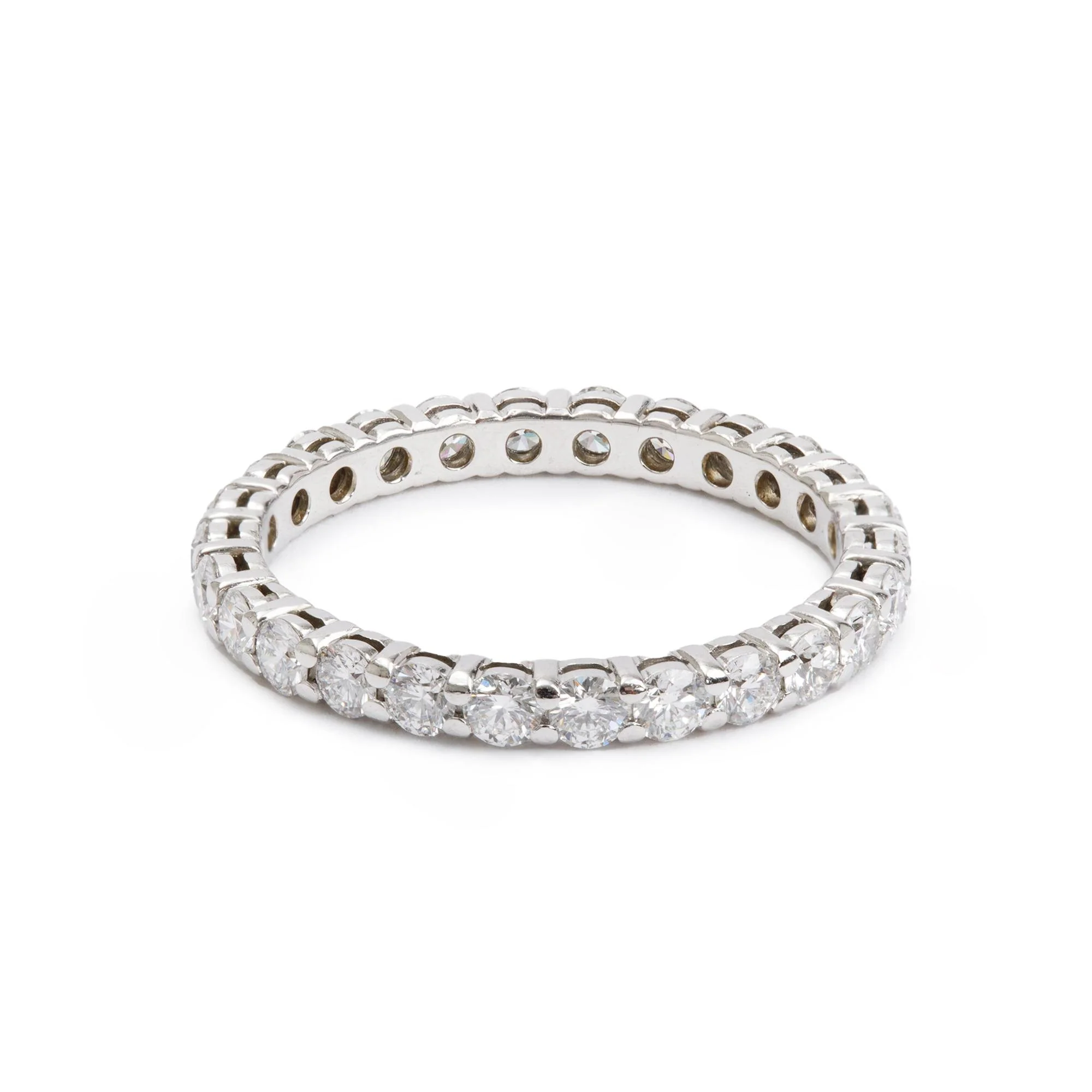 Tiffany & Co. Platinum Diamond Eternity Band Ring, Size 4.5 w/ Tiffany Valuation