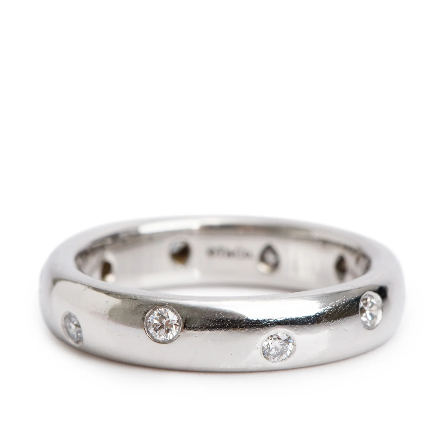 Tiffany & Co. Platinum Diamond Etoile 4 MM Band Ring, Size 5.25