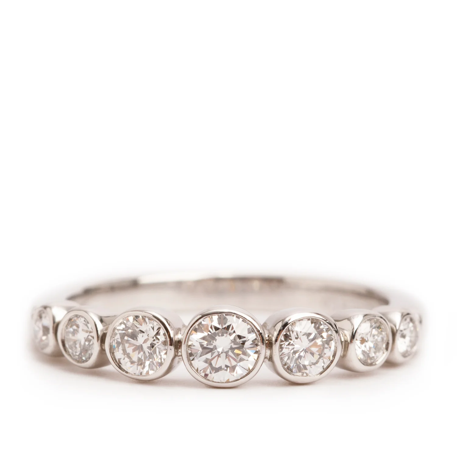 Tiffany & Co. Platinum Graduated Diamond Jazz Ring, Size 4.5