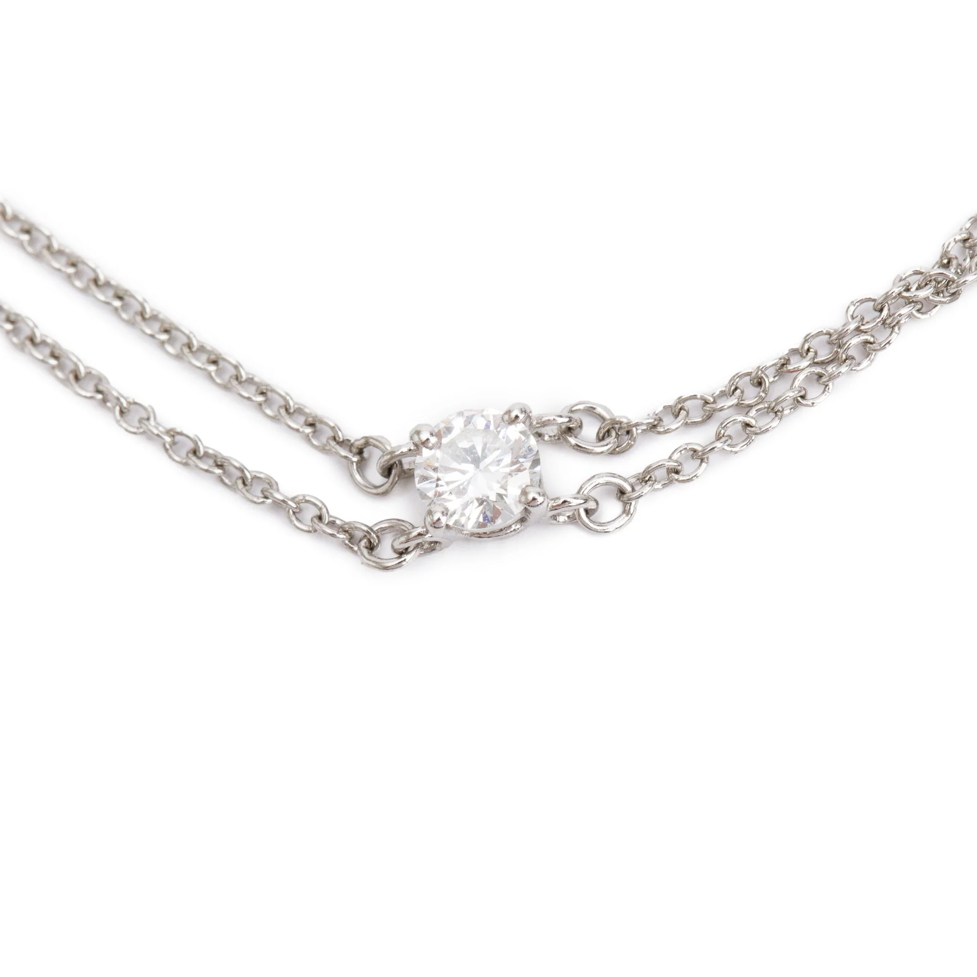Tiffany & Co. Platinum Solitaire Diamond Bracelet w/ Box - Image 3