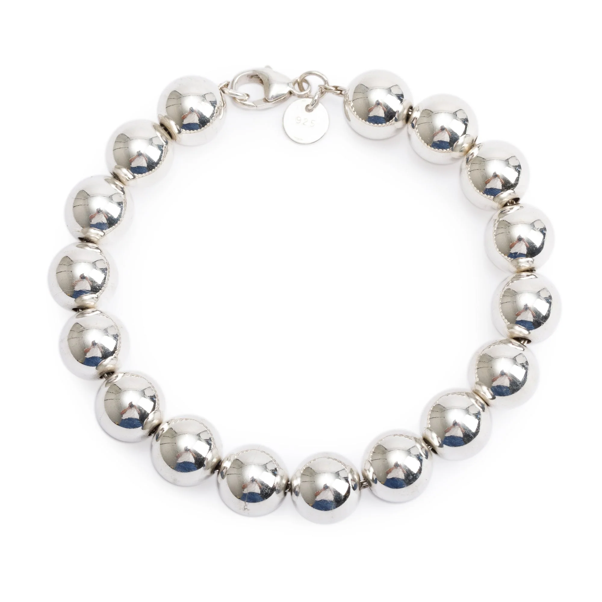 Tiffany & Co. Sterling Silver 10 MM HardWear Ball Bracelet