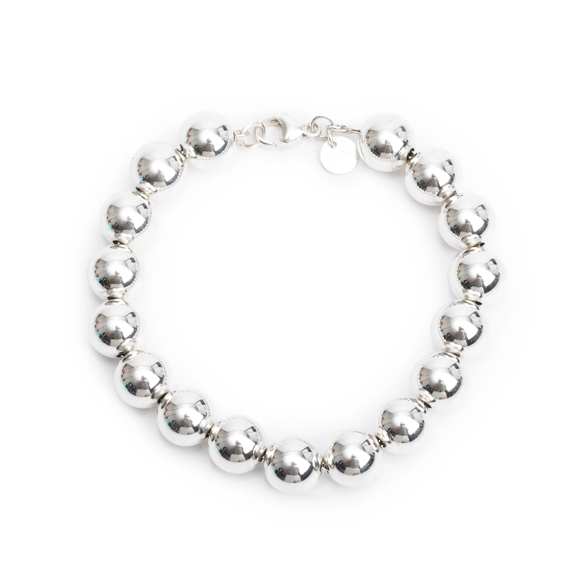 Tiffany & Co. Sterling Silver 10 MM HardWear Ball Bracelet