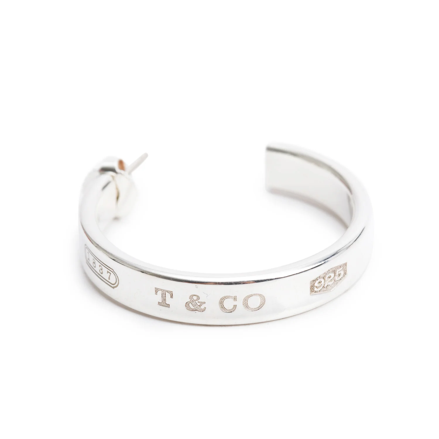Tiffany & Co. Sterling Silver 1837 Medium Hoop Earrings - Image 3