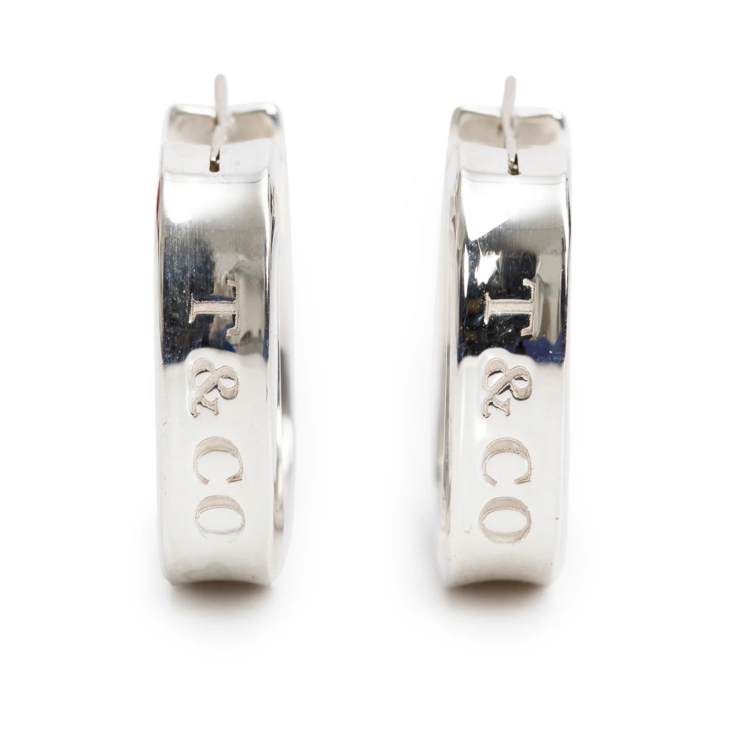 Tiffany & Co. Sterling Silver 1837 Medium Square Hoop Earrings