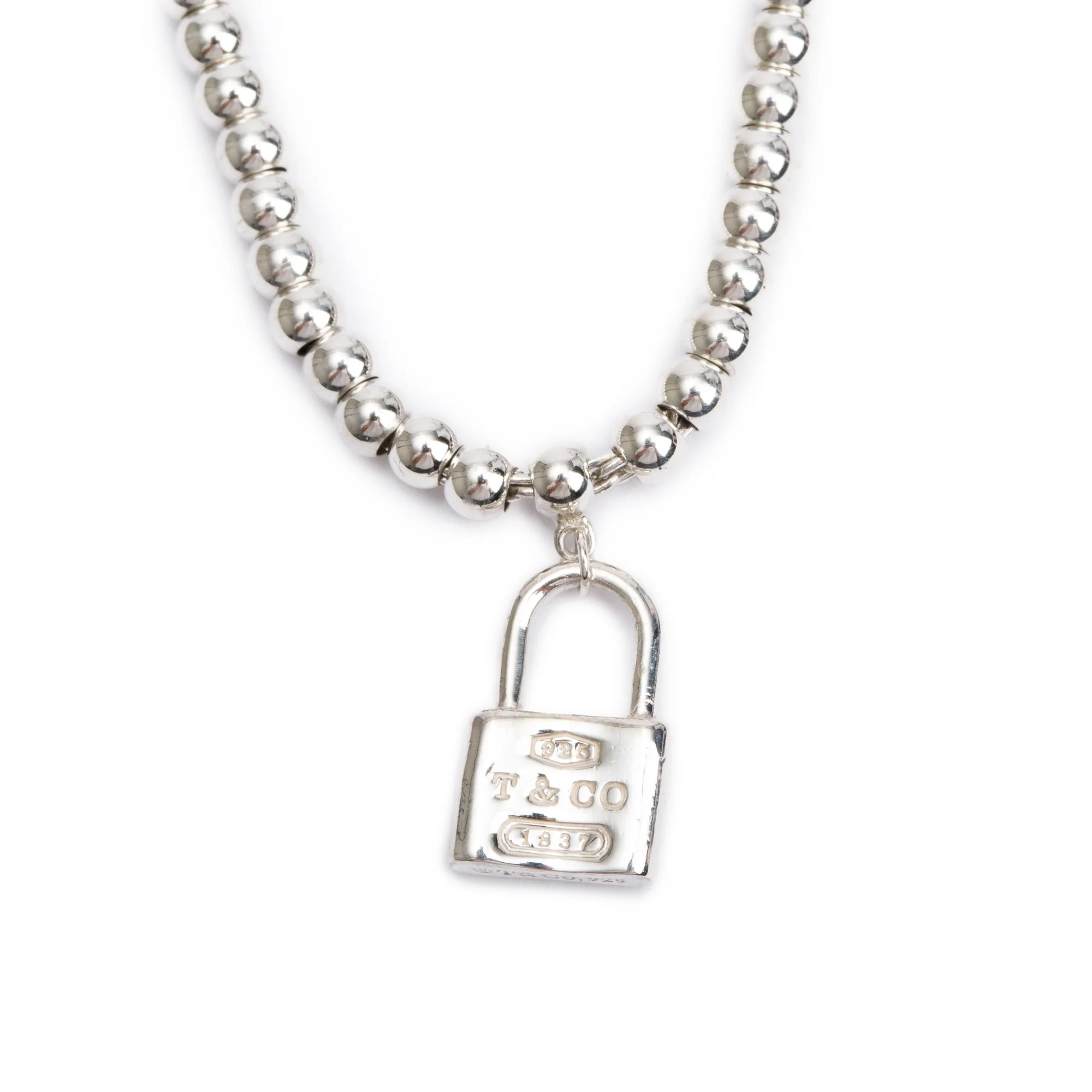 Tiffany & Co. Sterling Silver 1837 Mini Lock 3MM Bead Bracelet - Image 4