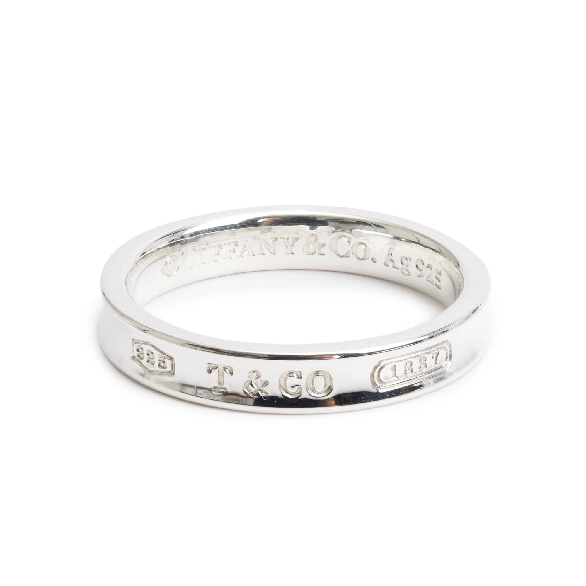 Tiffany & Co. Sterling Silver 1837 Narrow Ring, Size 9.25
