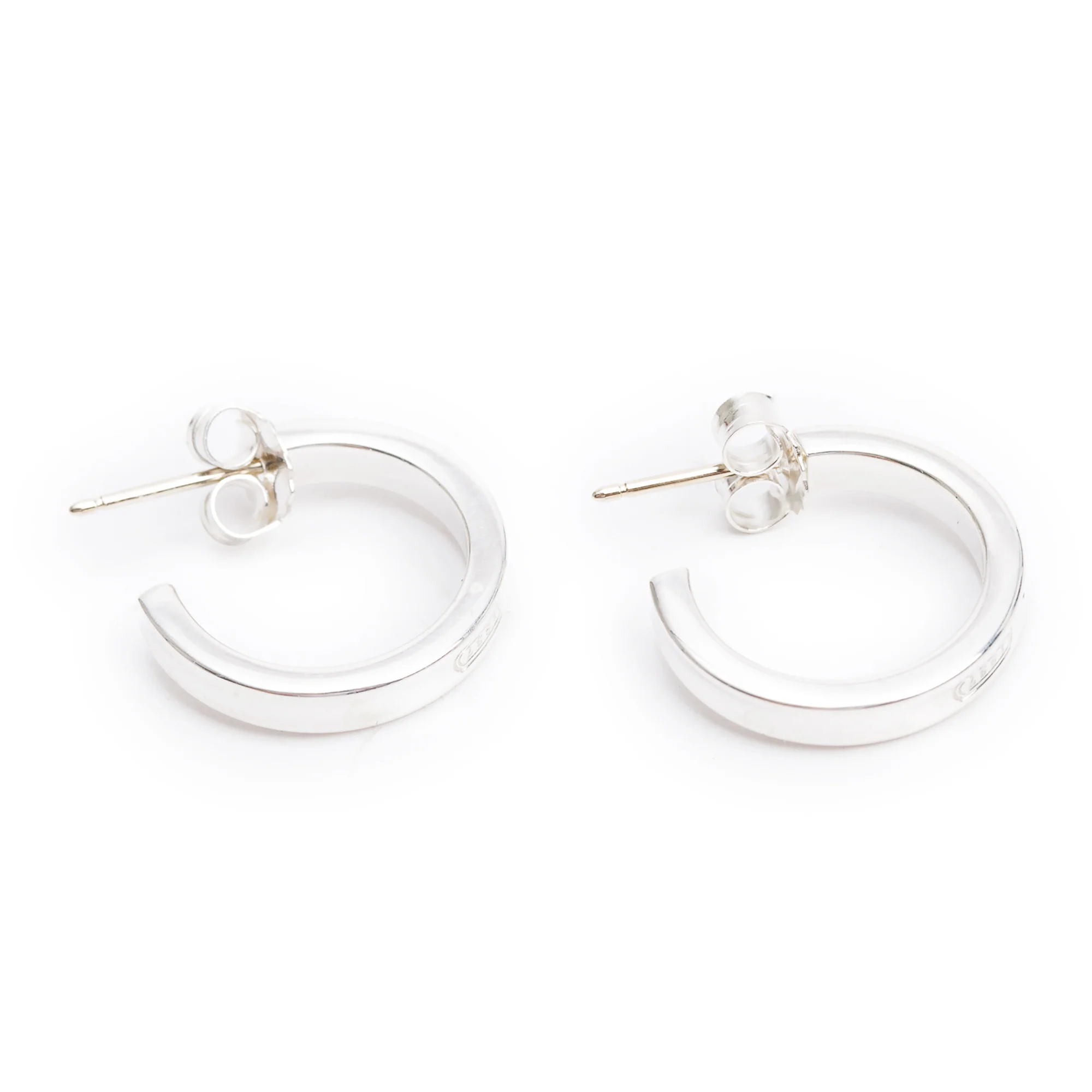 Tiffany & Co. Sterling Silver 1837 Small Hoop Earrings - Image 2