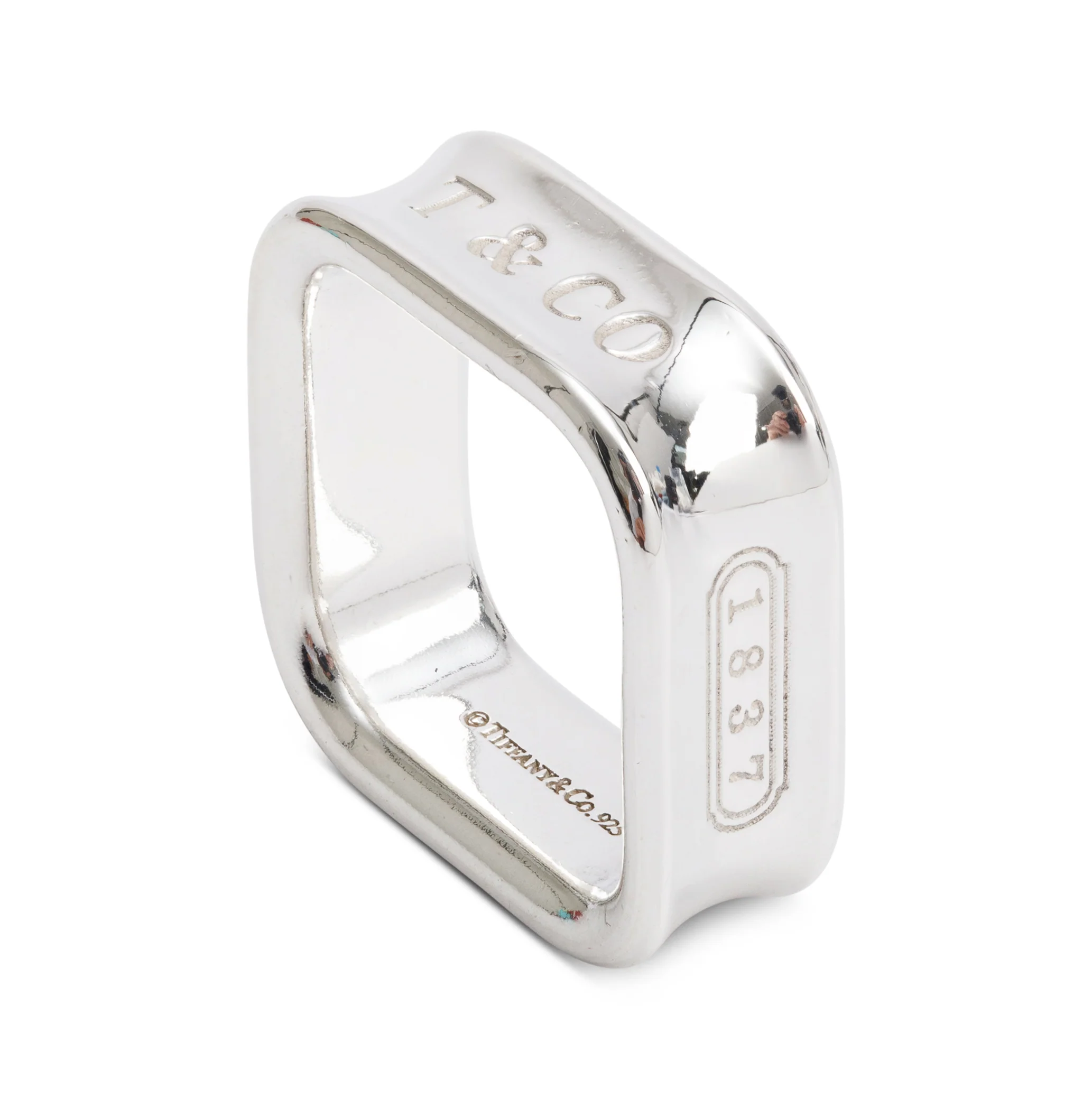 Tiffany & Co. Sterling Silver 1837 Square Ring, Size 7.5 - Image 2