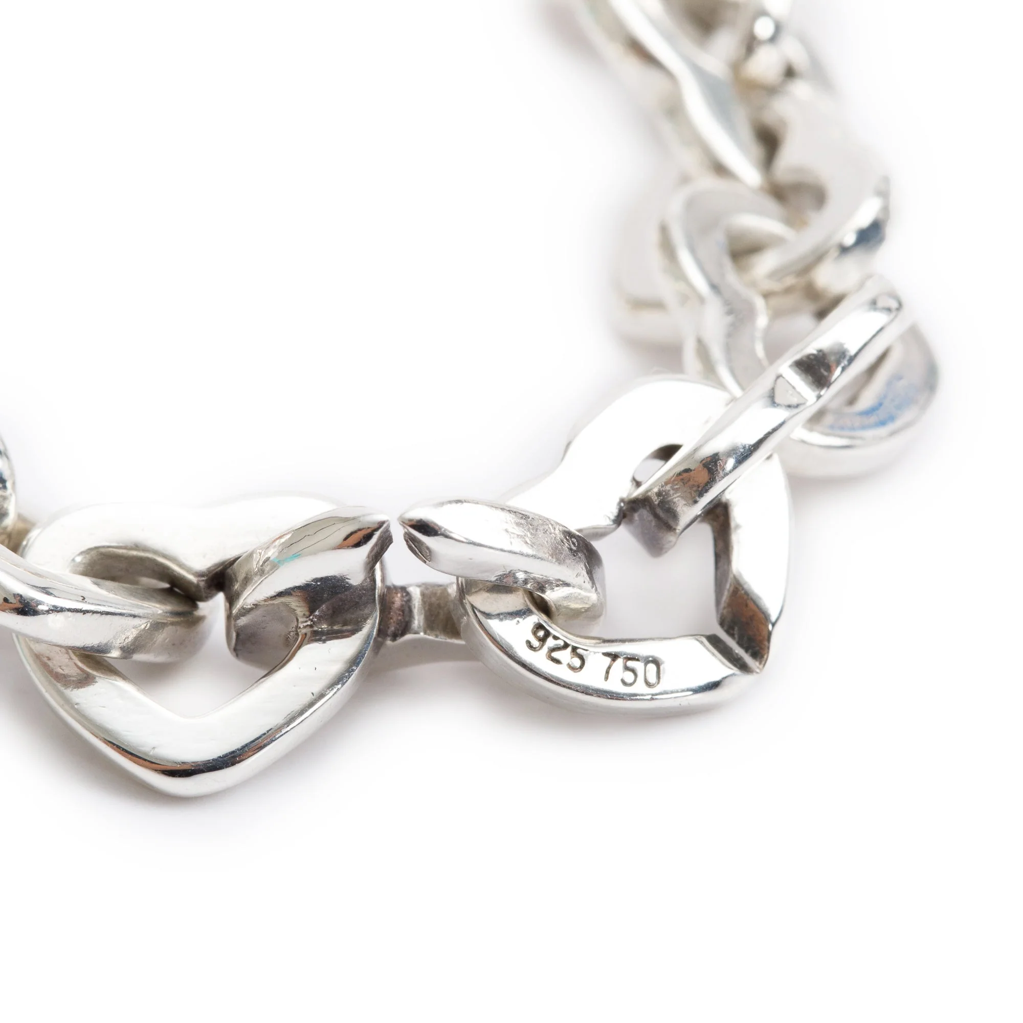 Tiffany & Co. Sterling Silver & 18k Yellow Gold Heart Link Bracelet w/ Box - Image 5