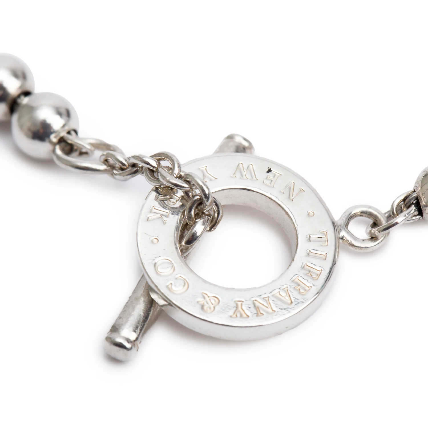 Tiffany & Co. Sterling Silver 4 MM Mini Bead Toggle Bracelet - Image 2
