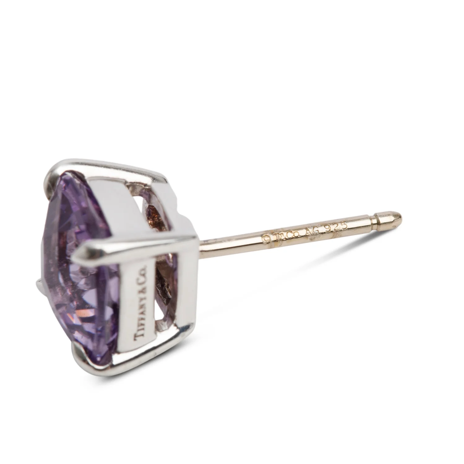 Tiffany & Co. Sterling Silver Amethyst Sparklers Stud Earrings - Image 3