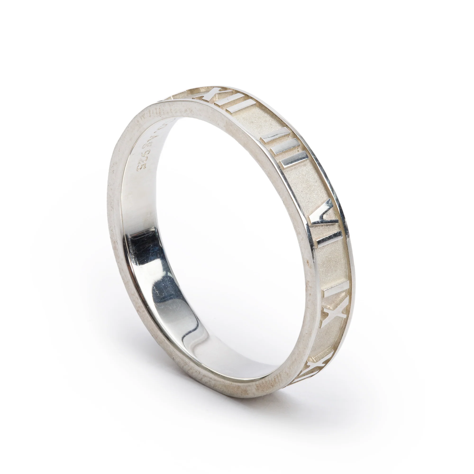 Tiffany & Co. Sterling Silver Atlas Narrow Band, Ring Size 10 - Image 2