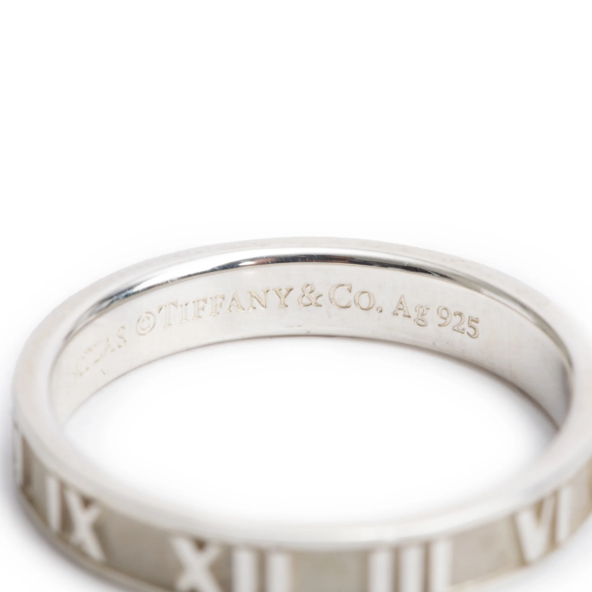 Tiffany & Co. Sterling Silver Atlas Narrow Band, Ring Size 10 - Image 3