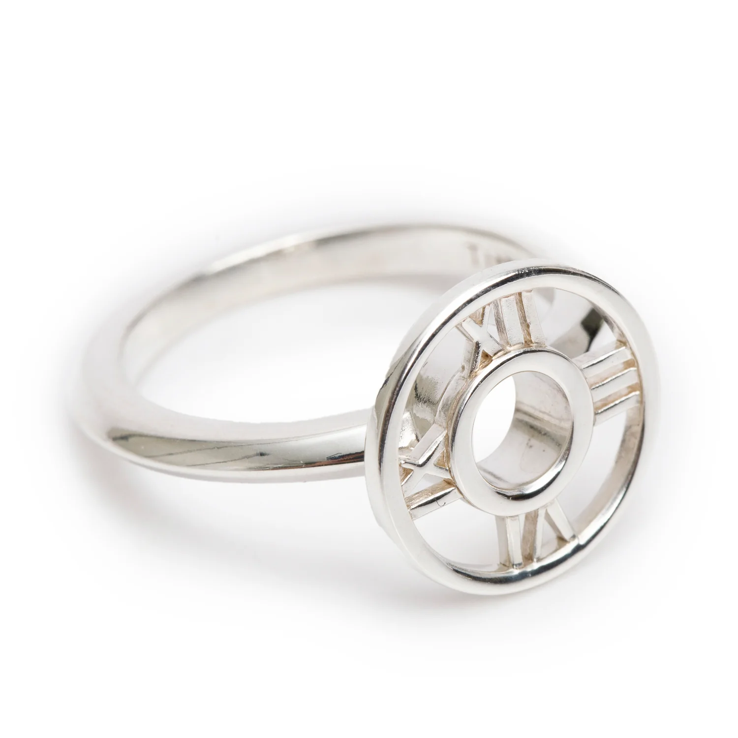 Tiffany & Co. Sterling Silver Atlas Round Medallion Ring, Size 6.5 - Image 2