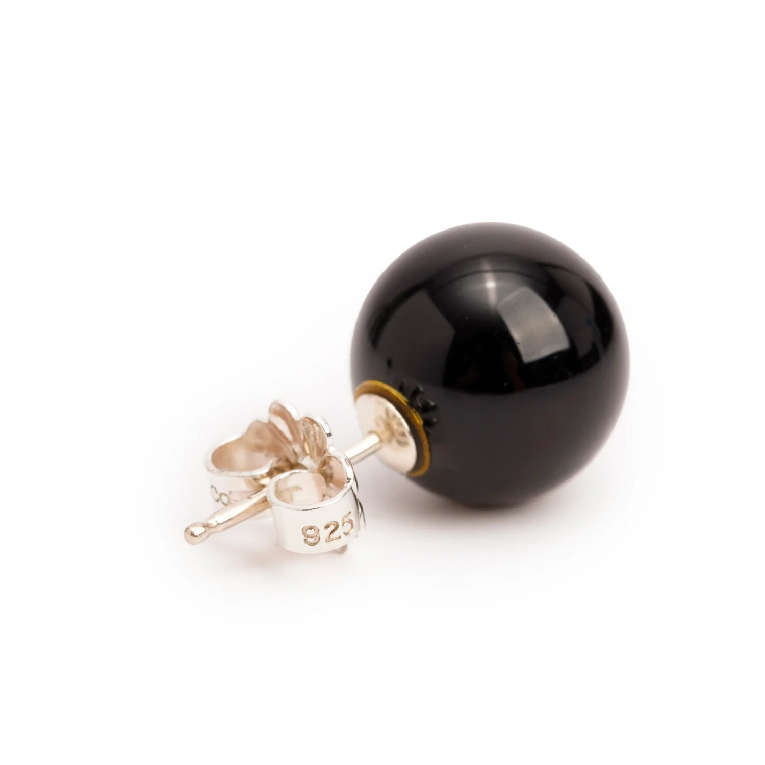 Tiffany & Co. Sterling Silver Black Onyx HardWear 10 MM Ball Earrings - Image 3