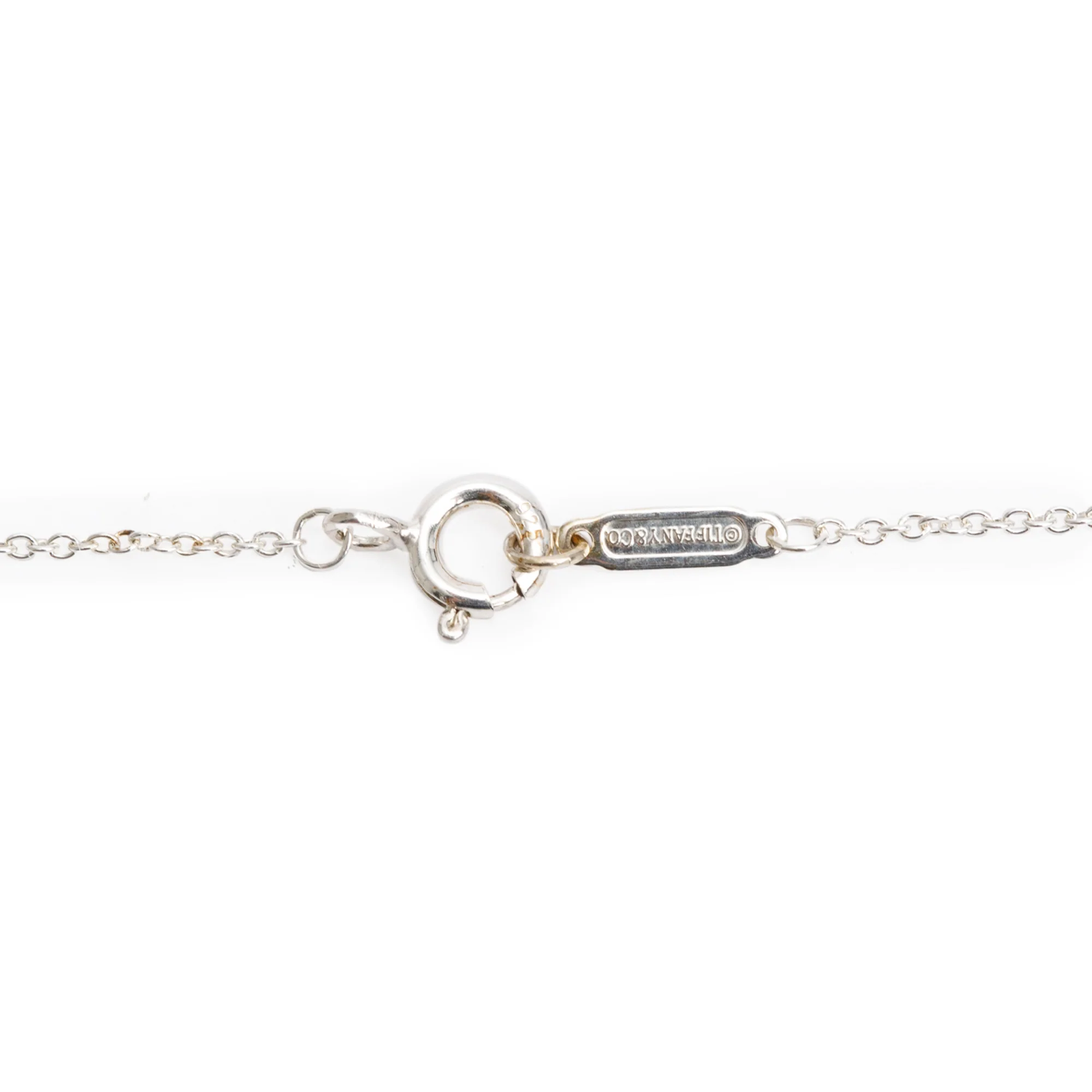 Tiffany & Co. Sterling Silver Blue Enamel Mini Heart Key Pendant Necklace - Image 3