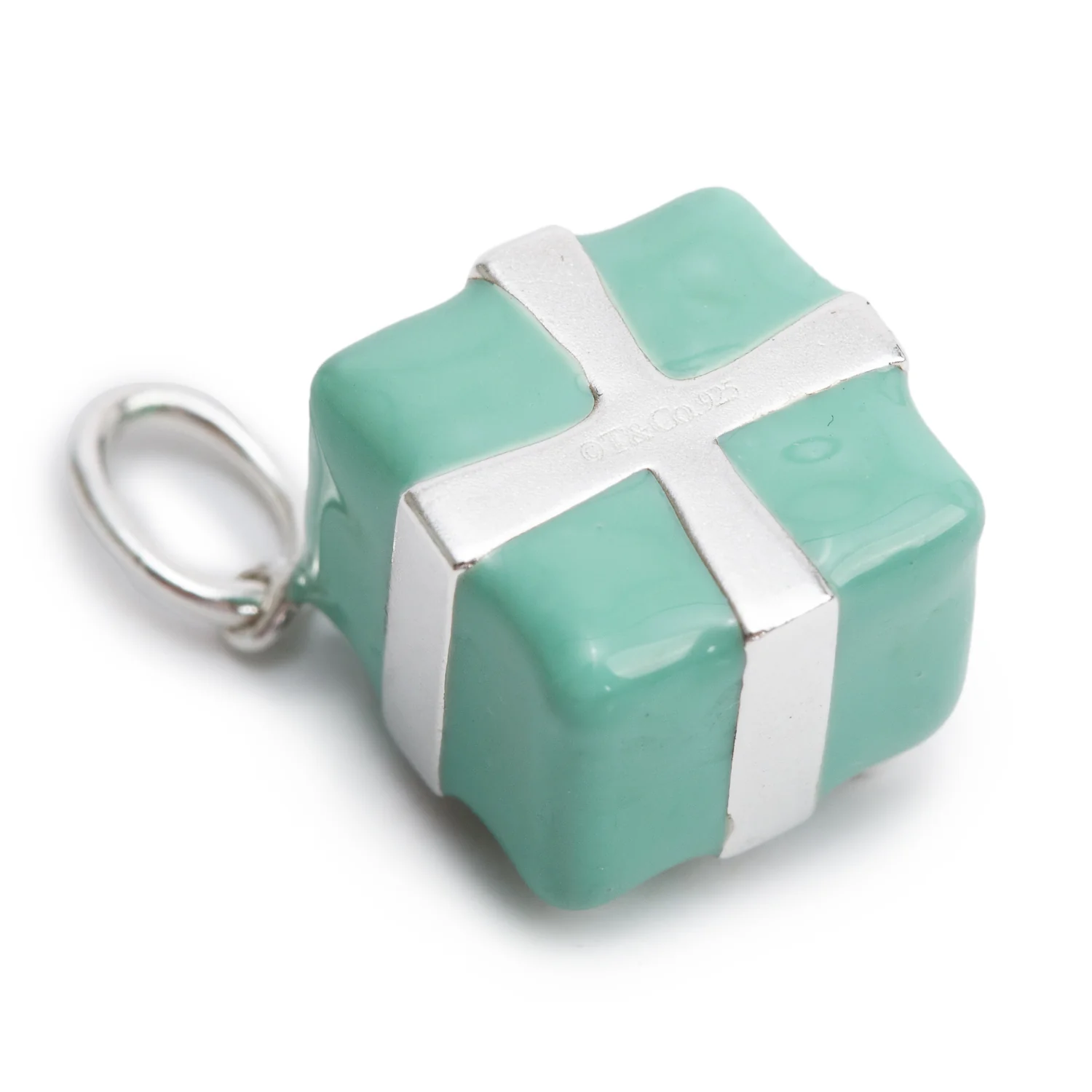 Tiffany & Co. Sterling Silver Blue Enamel Present Box Charm - Image 3