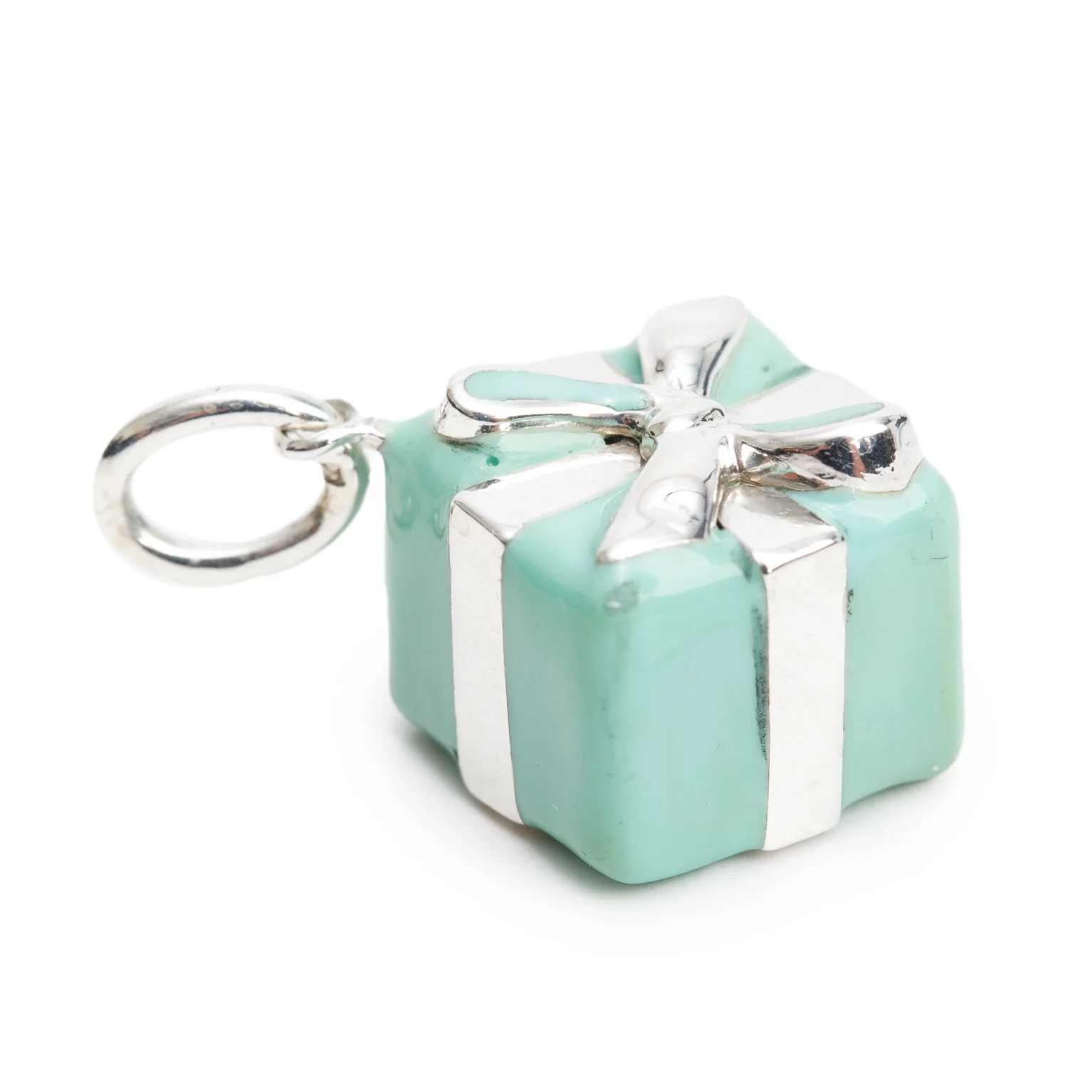 Tiffany & Co. Sterling Silver Blue Enamel Present Box Charm - Image 3